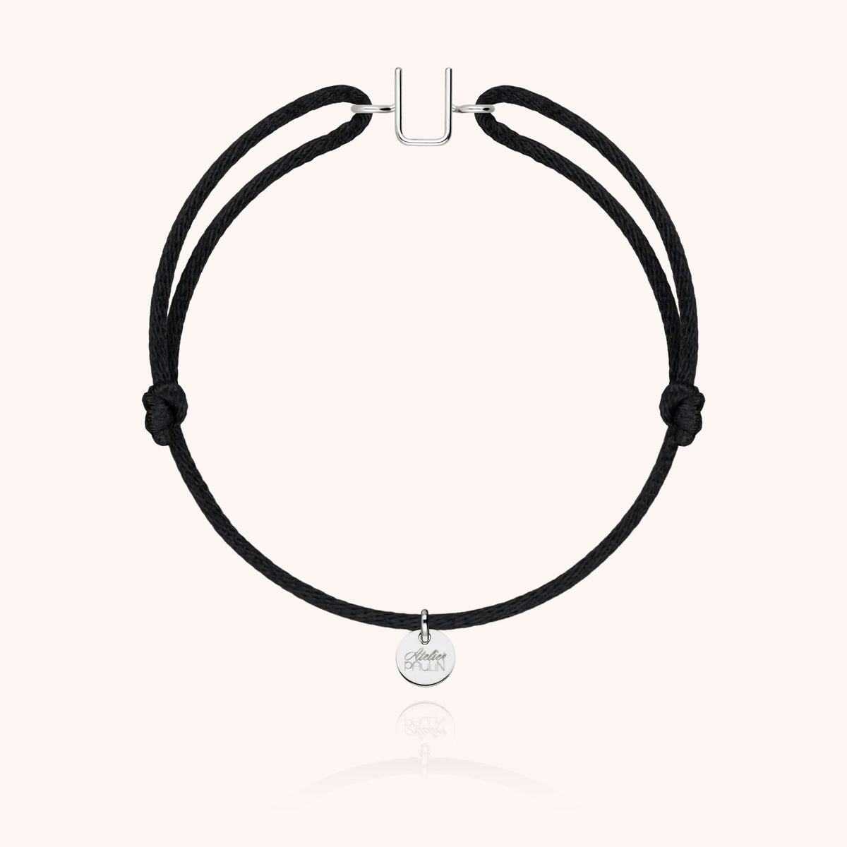 Armband Kordel Capitale Initiale aus 18K Weißgold — personalisierbares Armband Atelier Paulin