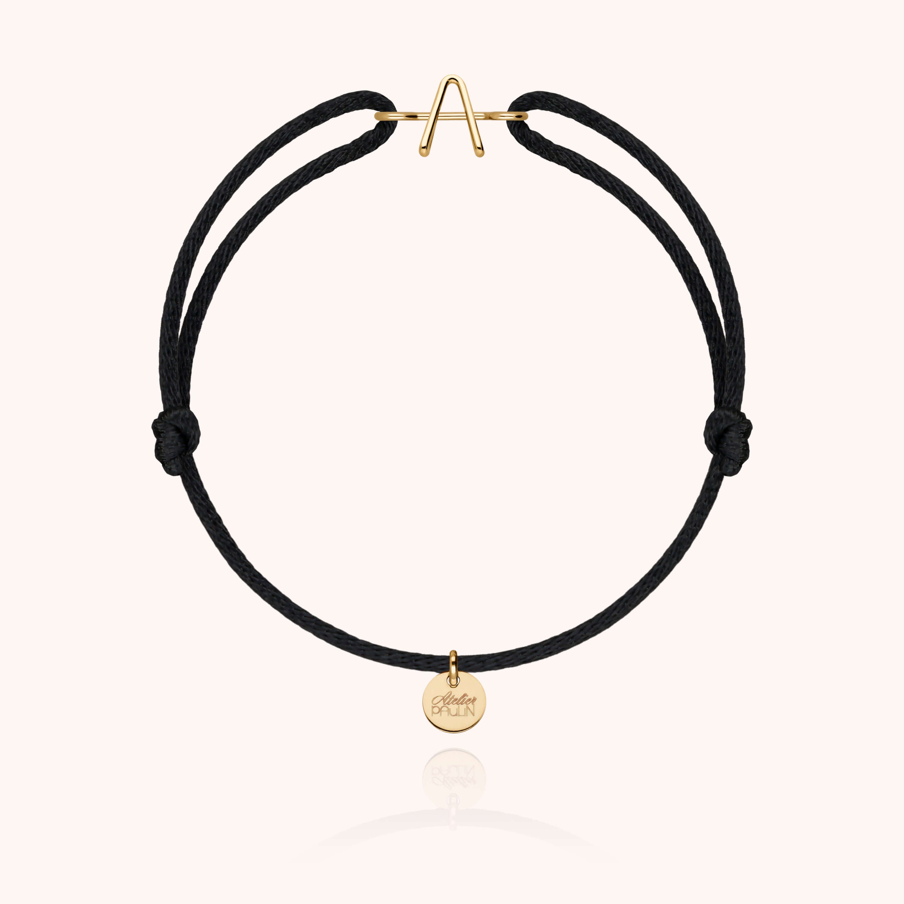 Bracelet Cordon Capitale Initiale en or jaune 18K — qualité artisanale garantie