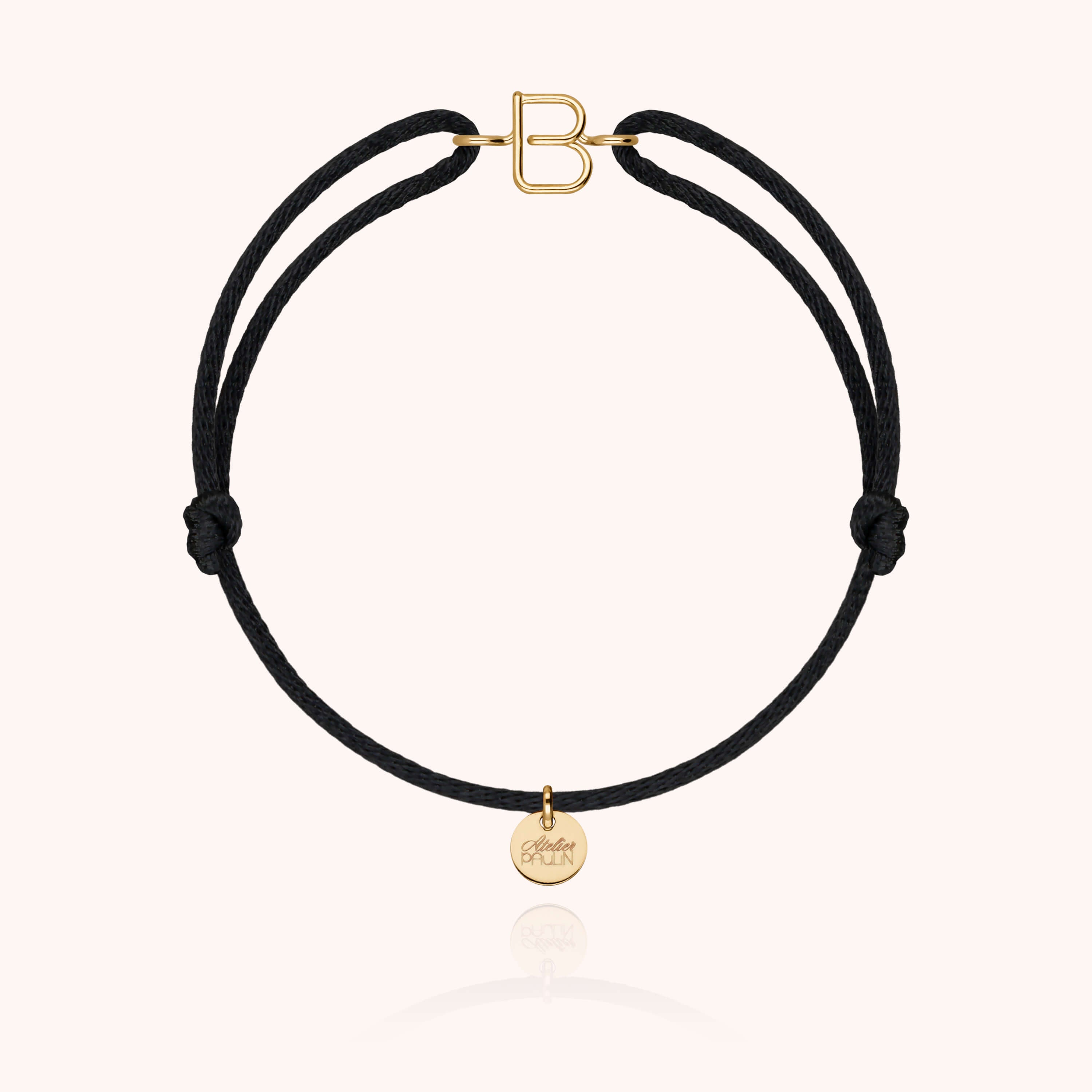 Bracelet Cordon Capitale Initiale en or jaune 18K — bracelet personnalisable Atelier Paulin