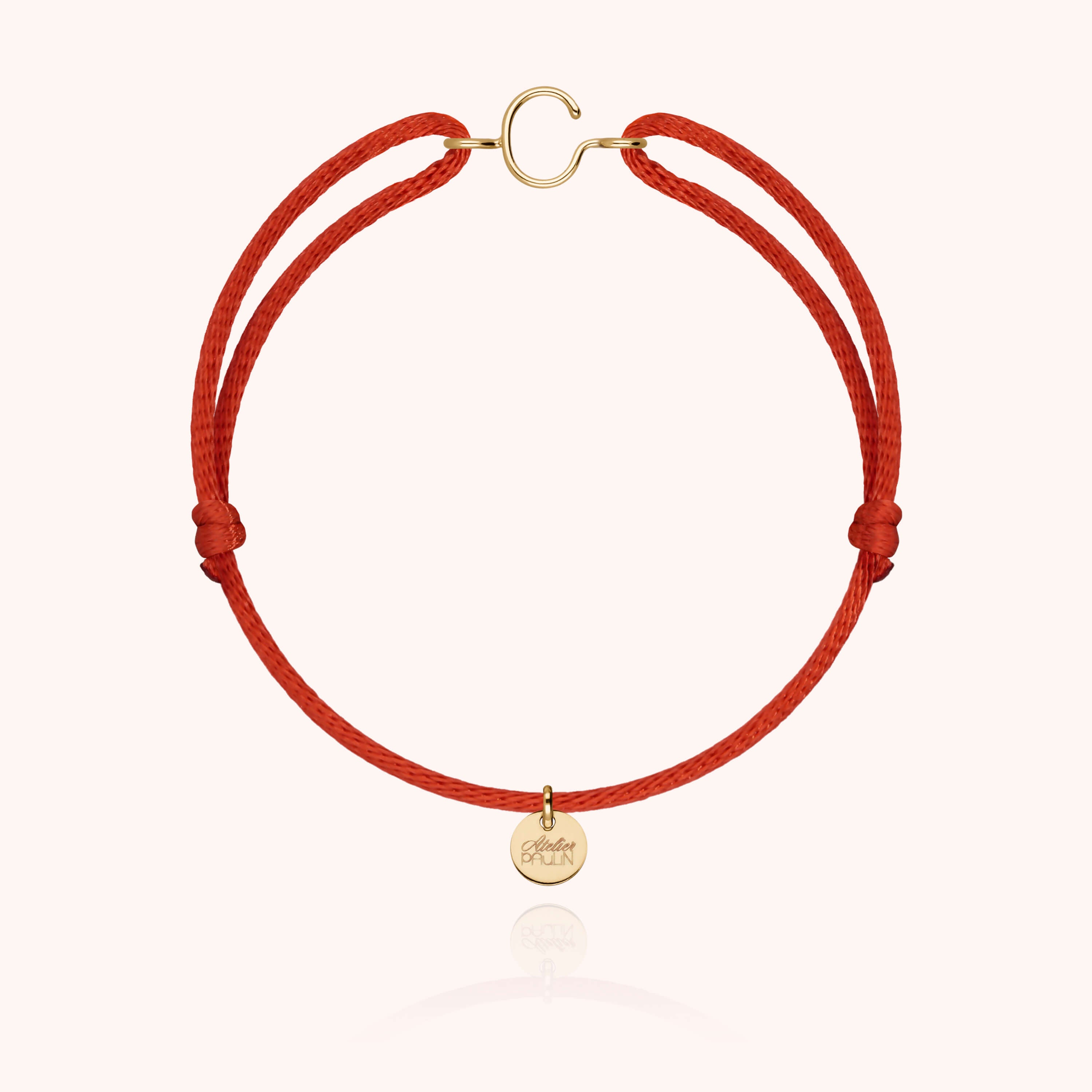 Bracelet Cordon Capitale Initiale en or jaune 18K — expédition sécurisée Paris