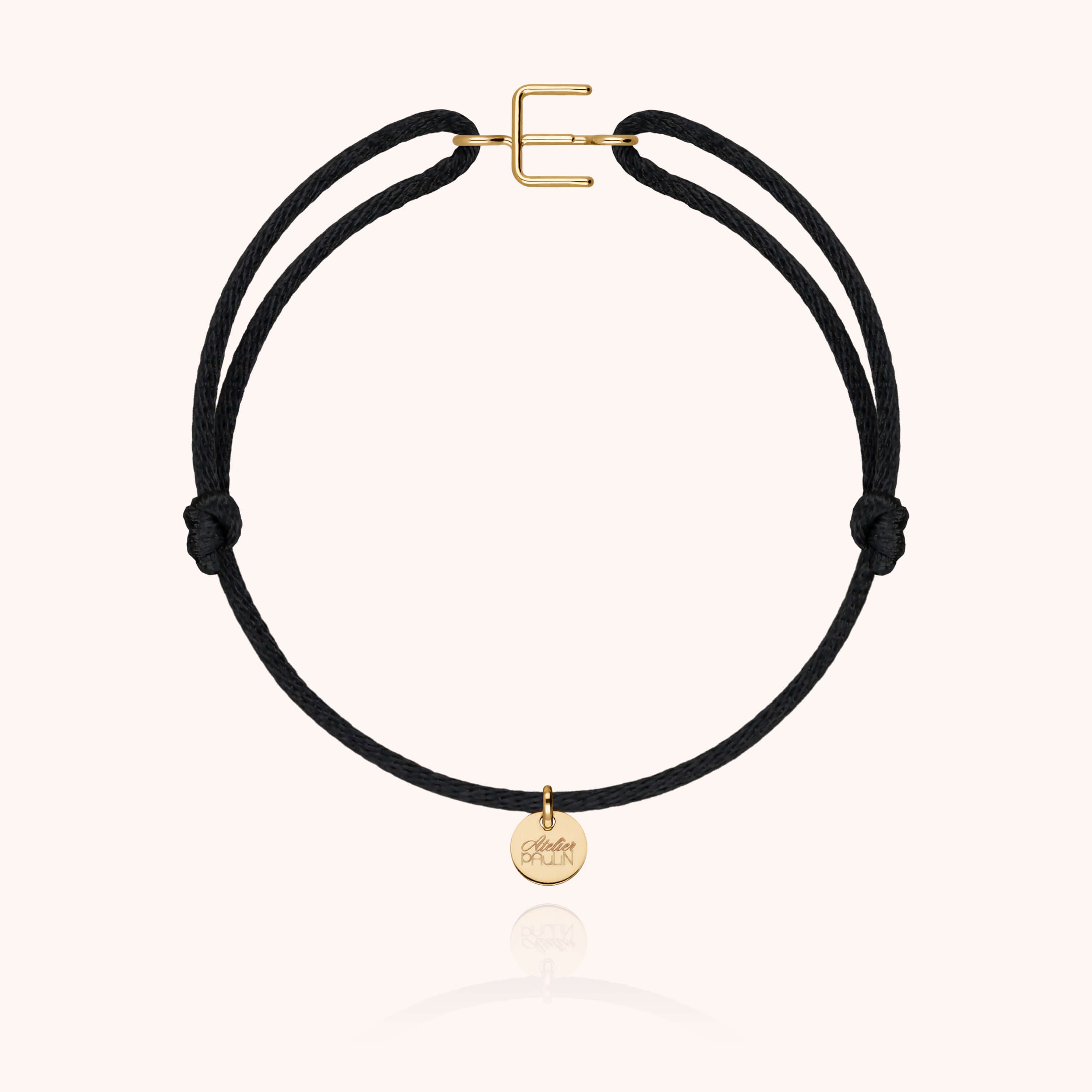 Bracelet Cordon Capitale Initiale en or jaune 18K — bracelet personnalisable Atelier Paulin