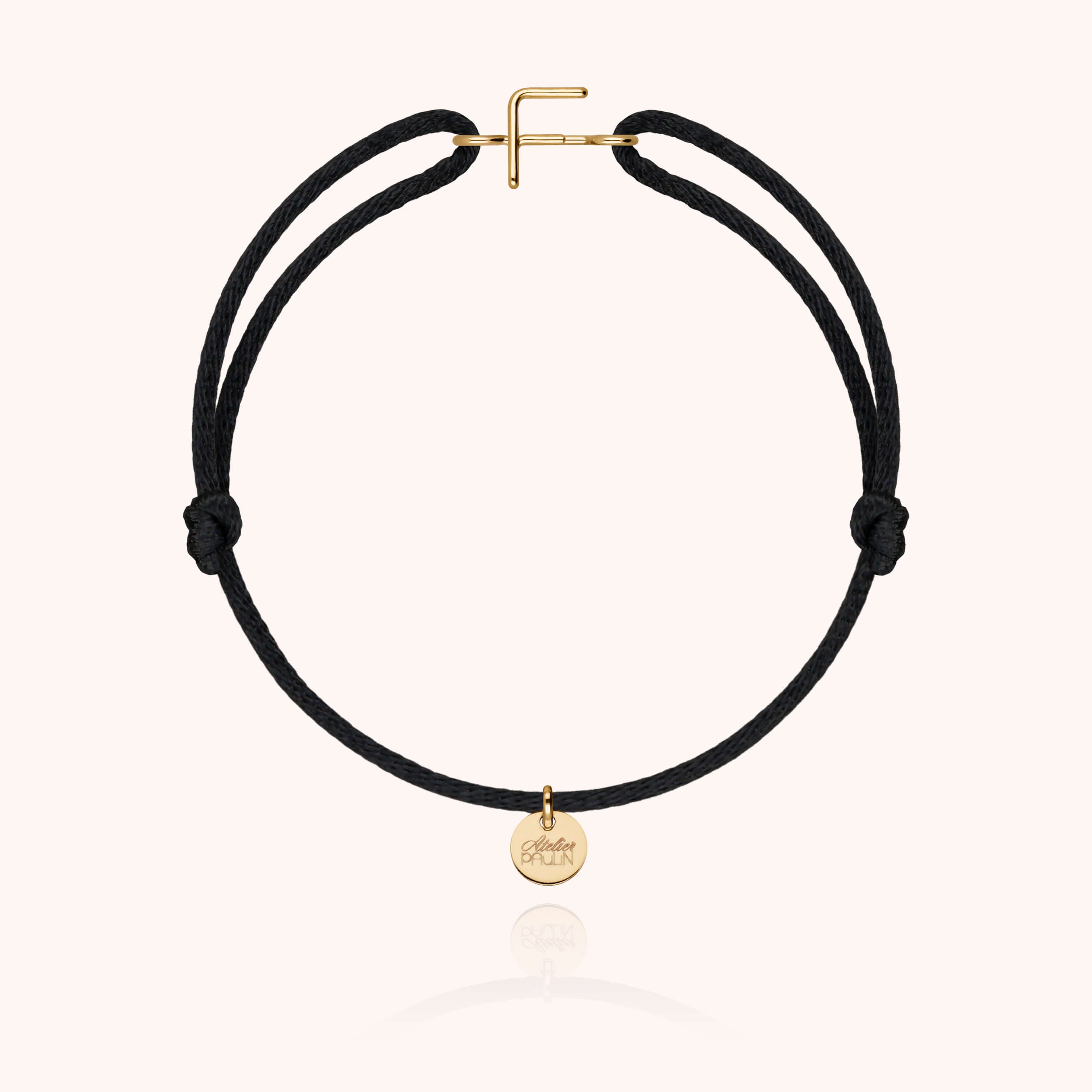 Bracelet Cordon Capitale Initiale en or jaune 18K — bracelet personnalisable Atelier Paulin