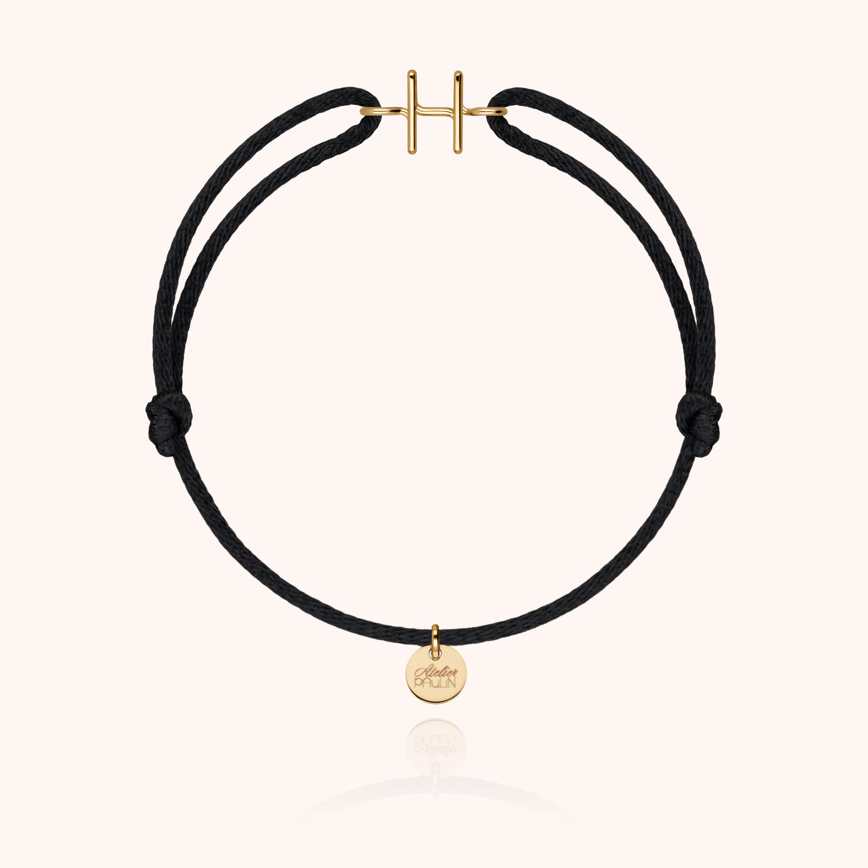 Bracelet Cordon Capitale Initiale en or jaune 18K — bracelet personnalisable Atelier Paulin