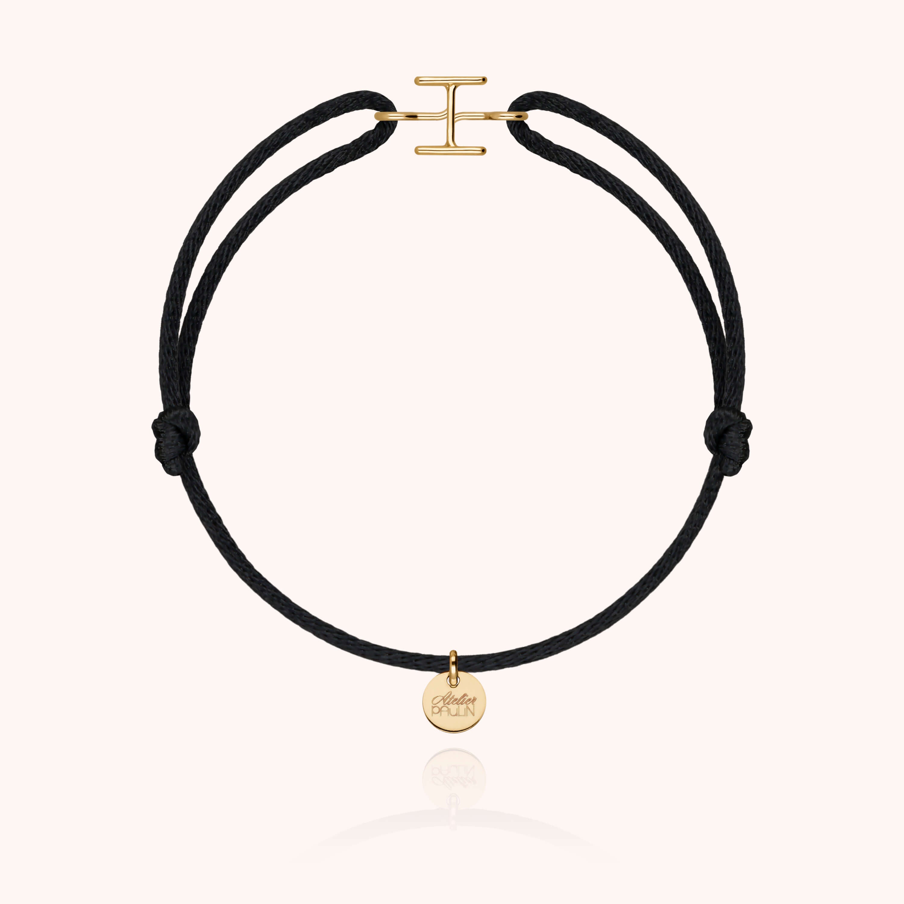 Bracelet Cordon Capitale Initiale en or jaune 18K — bracelet personnalisable Atelier Paulin