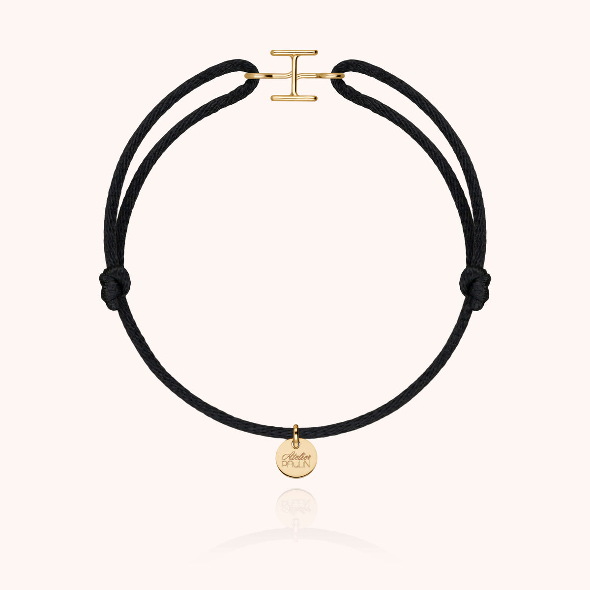 Kordelarmband Capitale Initiale aus 18K Gelbgold — personalisierbares Armband Atelier Paulin