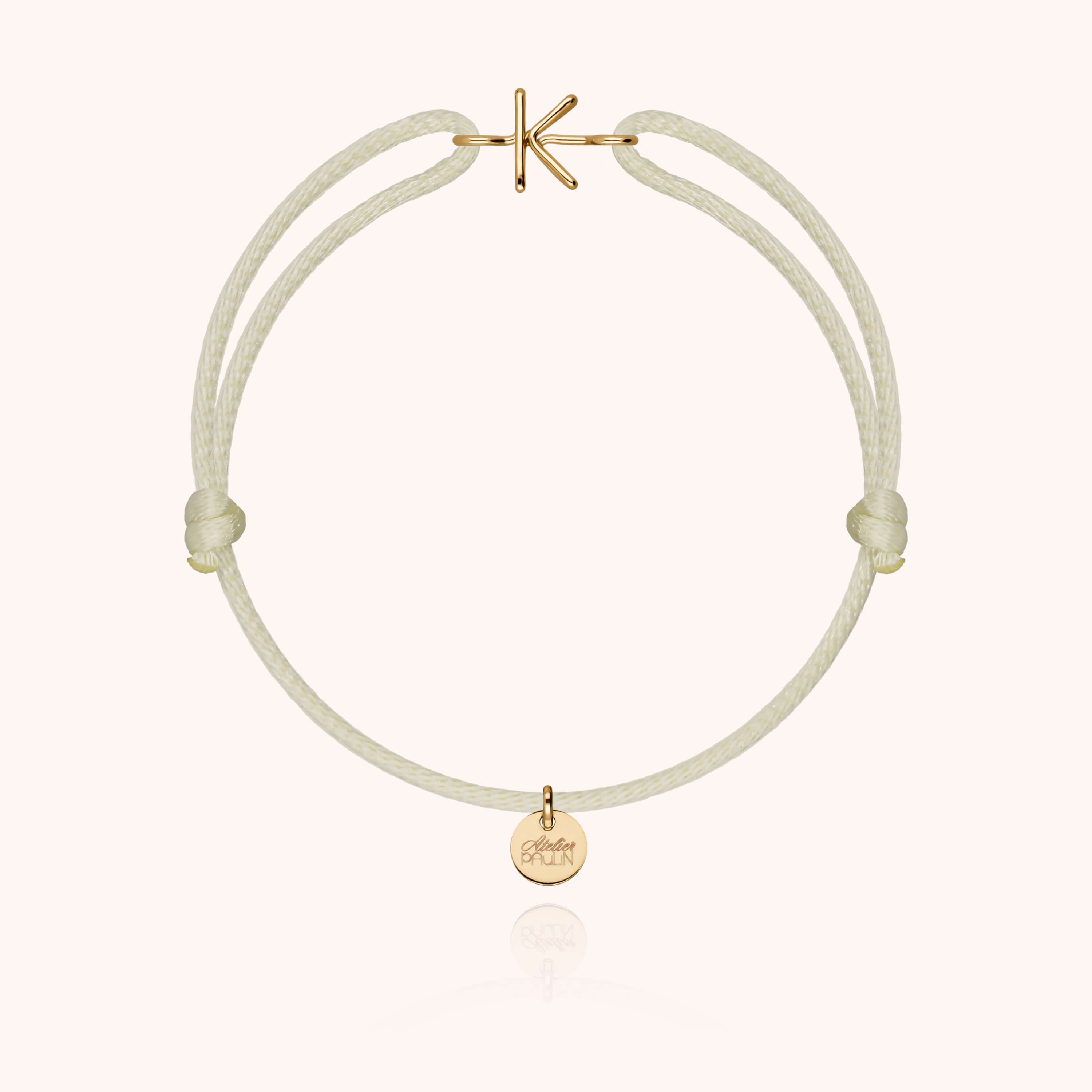 Bracelet Cordon Capitale Initiale — cadeau de luxe fait main Paris