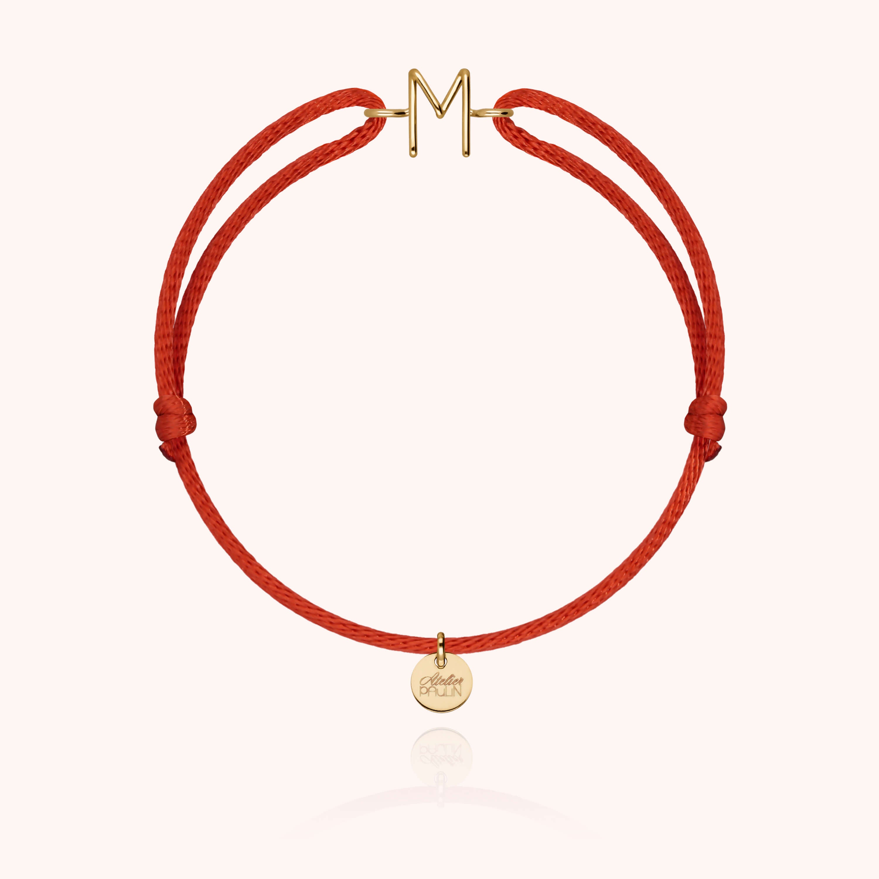 Bracelet Cordon Capitale Initiale en or jaune 18K — expédition sécurisée Paris