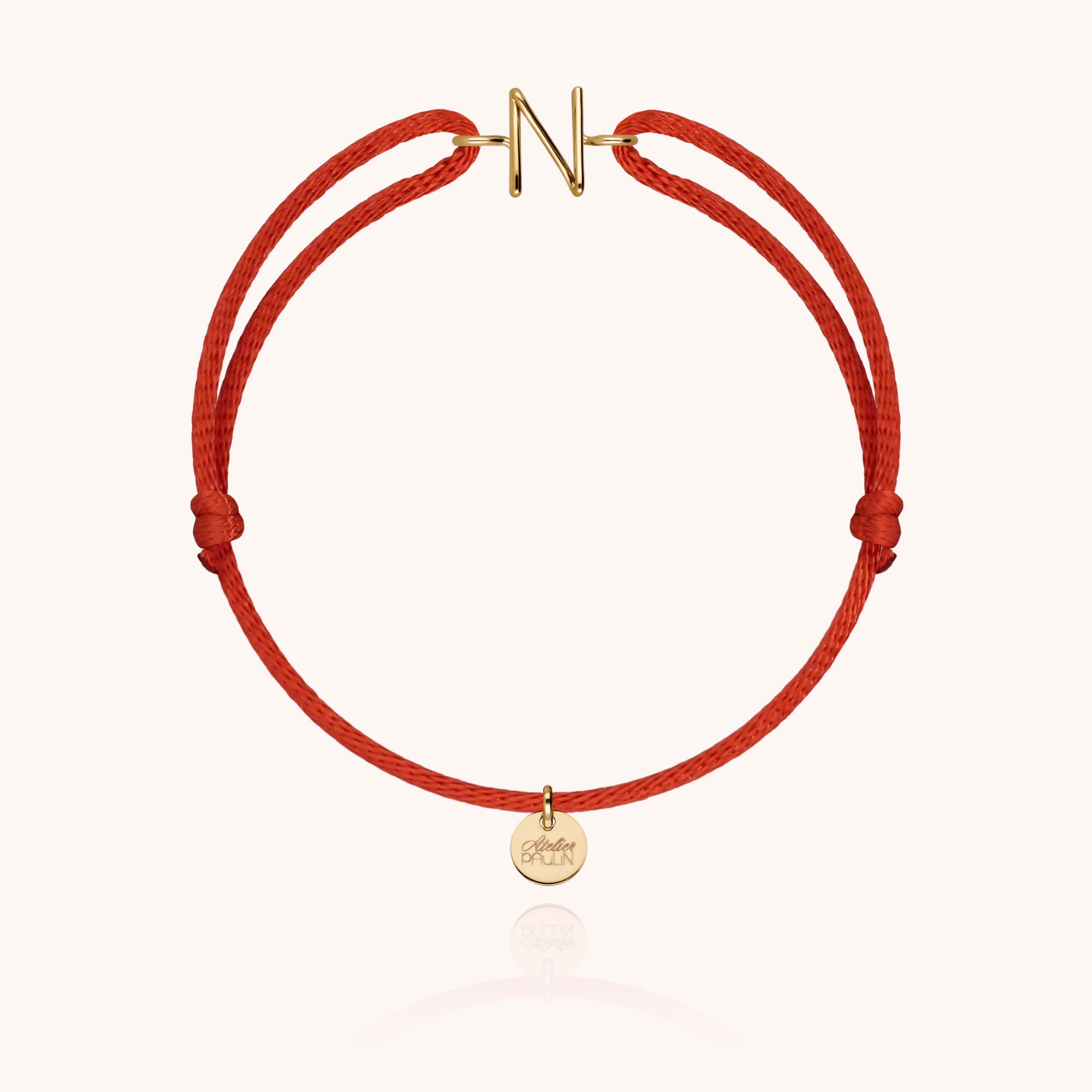 Bracelet Cordon Capitale Initiale en or jaune 18K — expédition sécurisée Paris