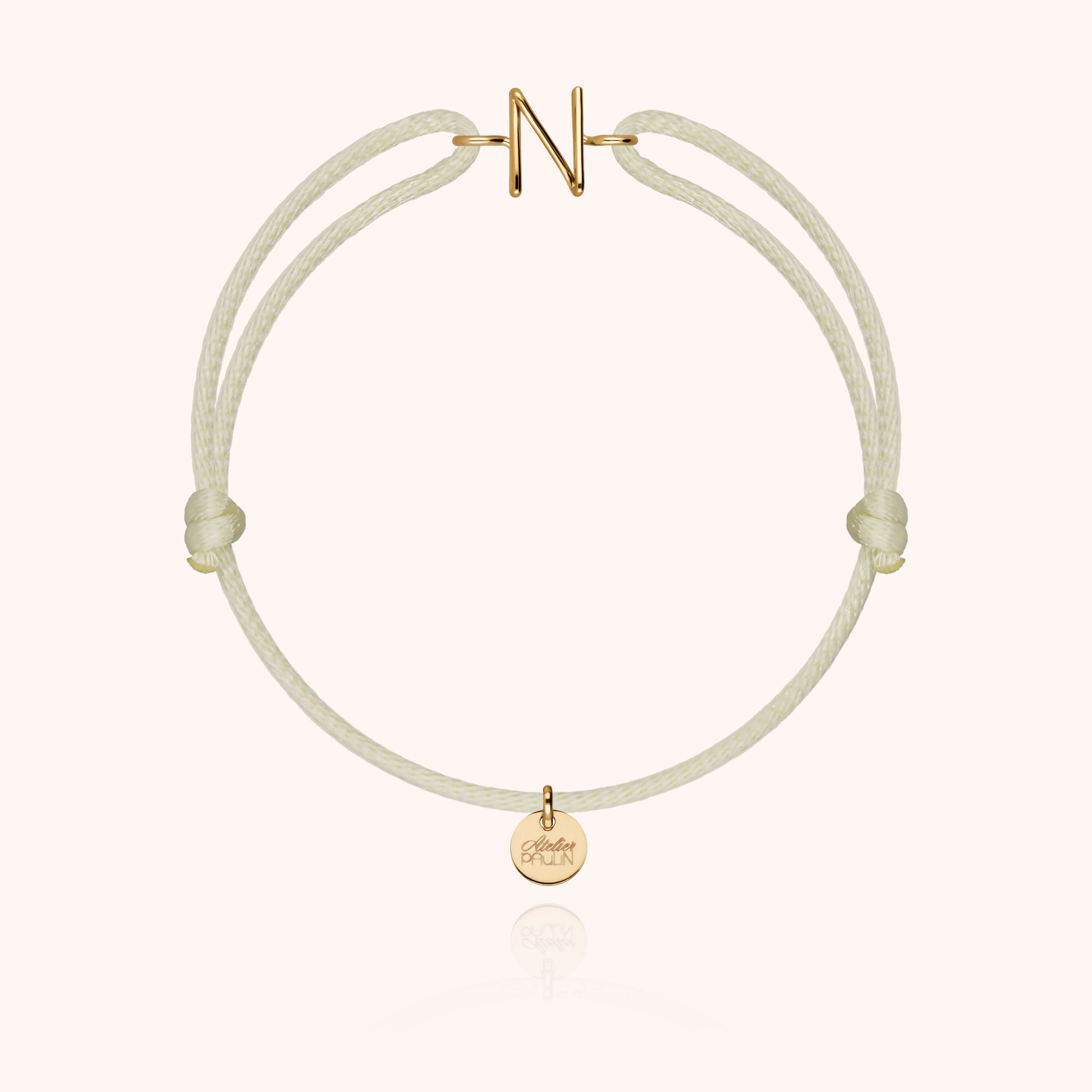Bracelet Cordon Capitale Initiale — cadeau de luxe fait main Paris