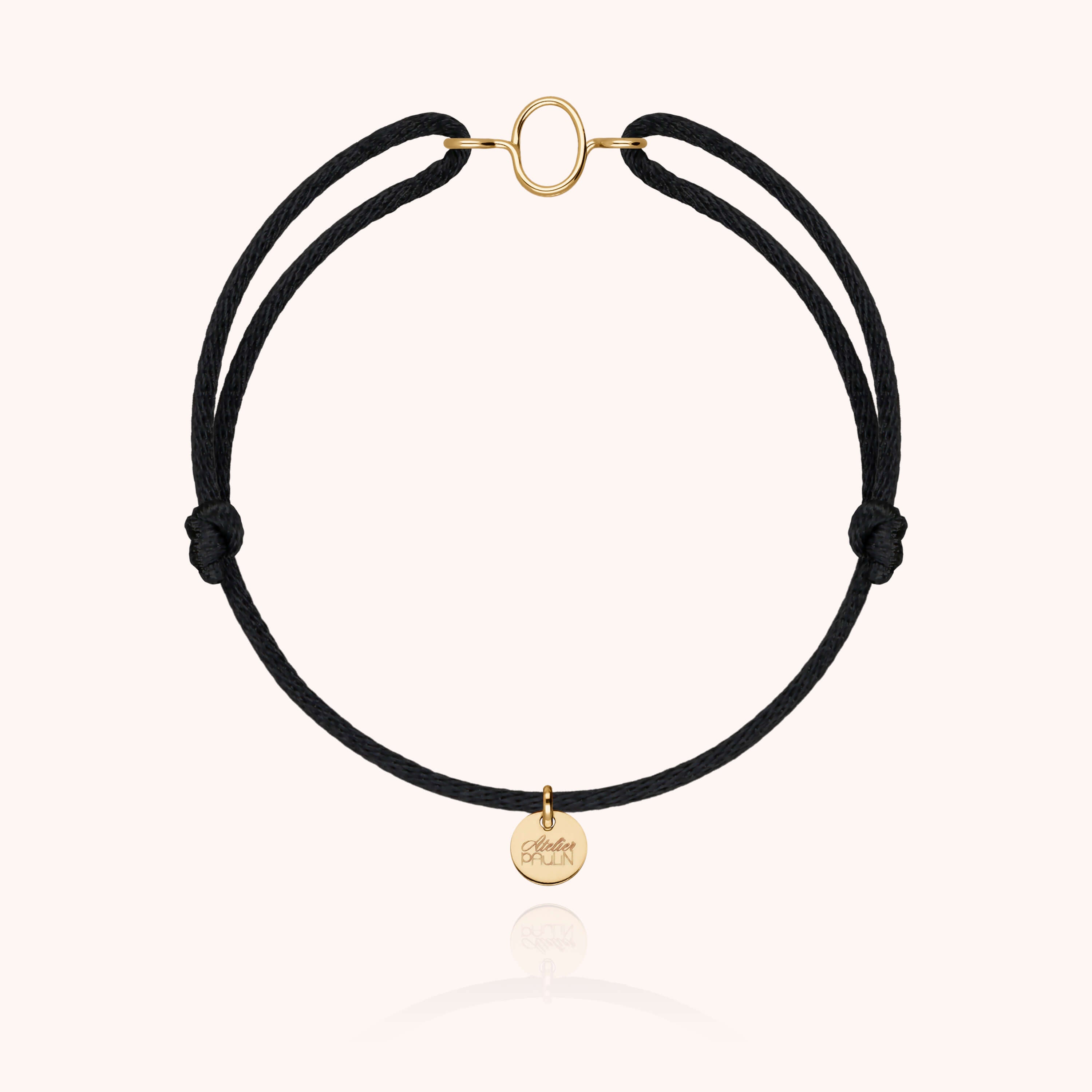 Bracelet Cordon Capitale Initiale en or jaune 18K — bracelet personnalisable Atelier Paulin