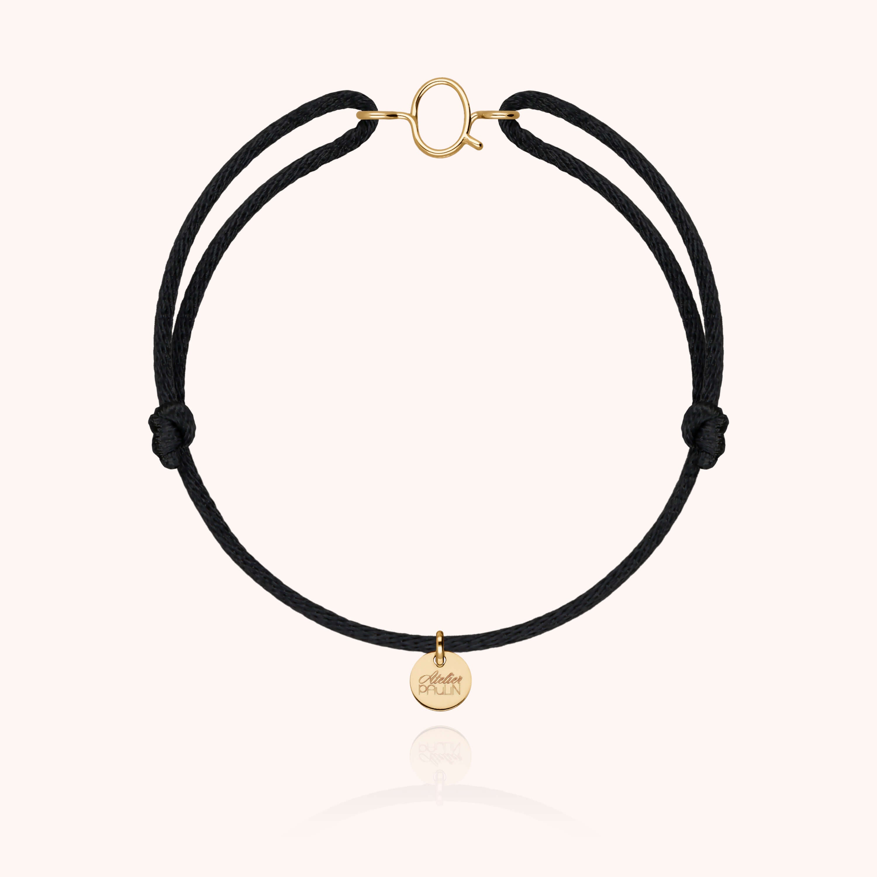 Bracelet Cordon Capitale Initiale en or jaune 18K — bracelet personnalisable Atelier Paulin