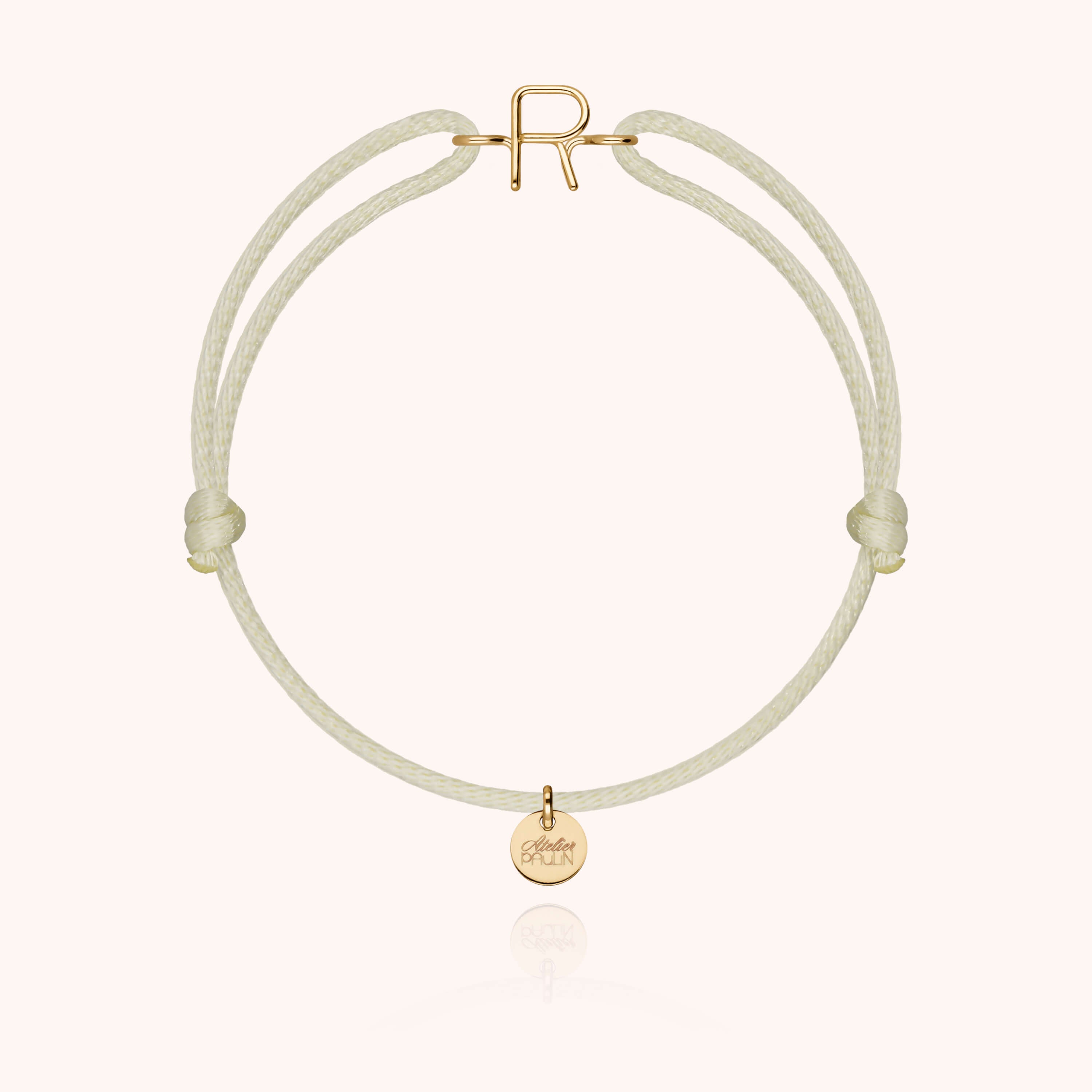 Bracelet Cordon Capitale Initiale — cadeau de luxe fait main Paris