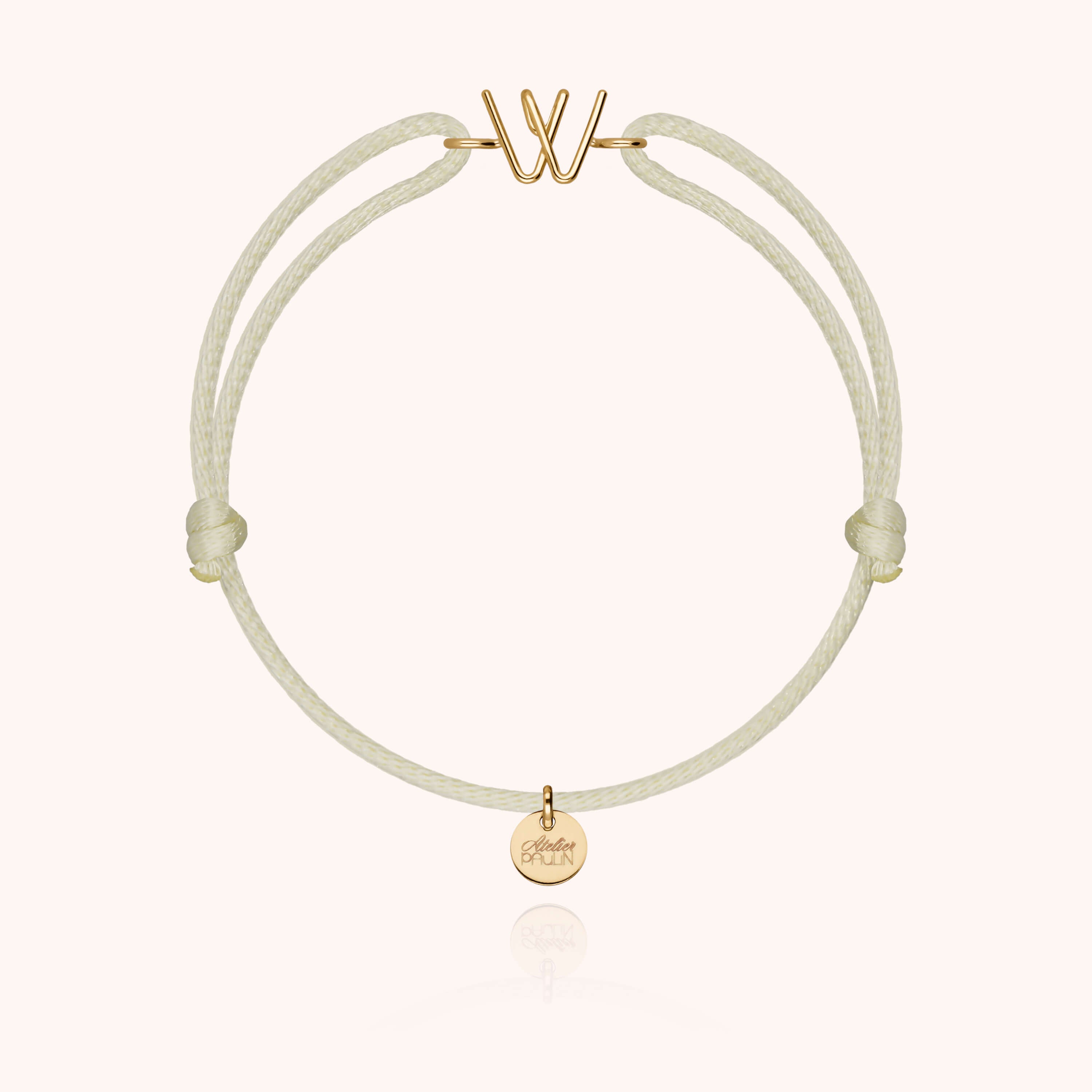 Bracelet Cordon Capitale Initiale — cadeau de luxe fait main Paris