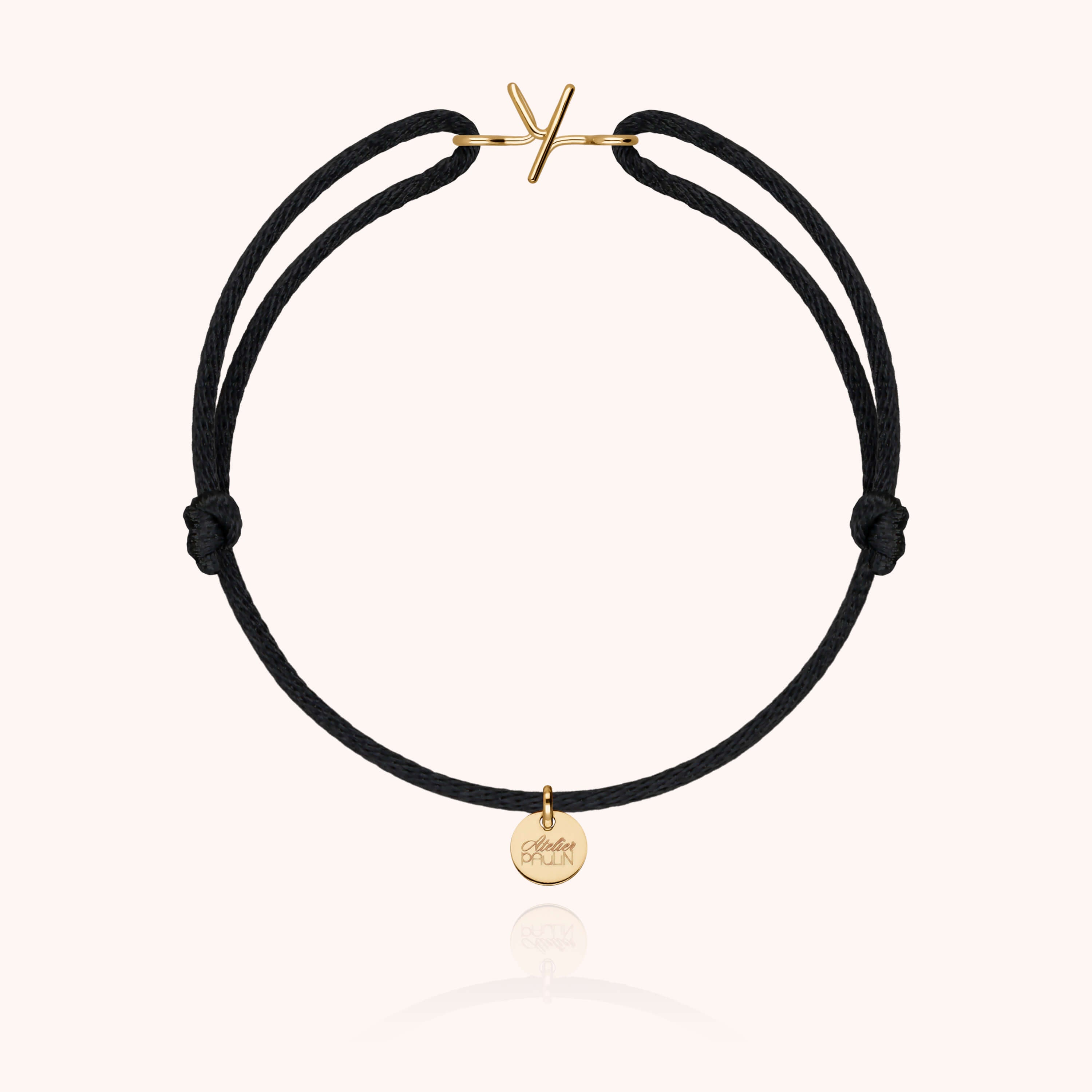 Bracelet Cordon Capitale Initiale en or jaune 18K — bracelet personnalisable Atelier Paulin