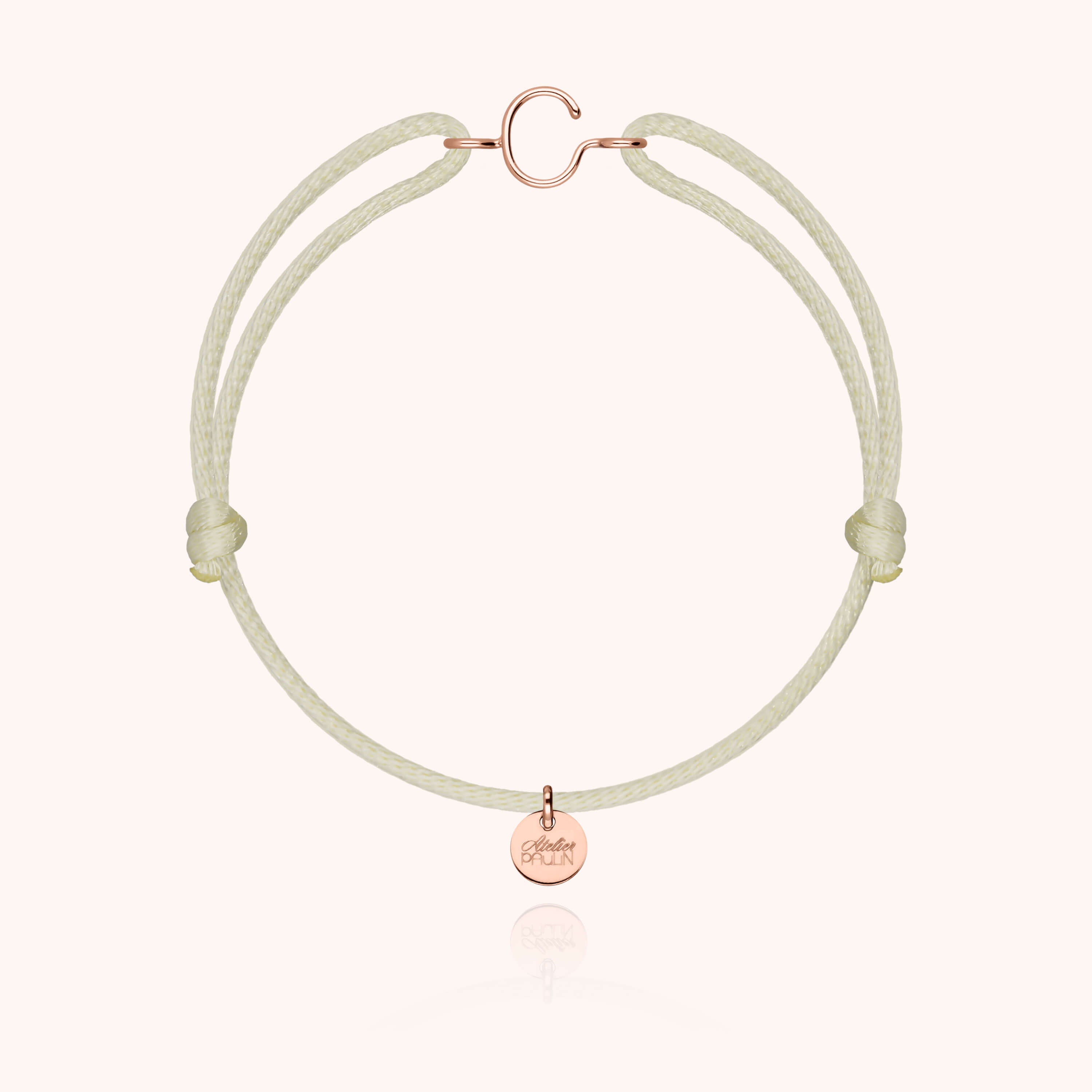 Bracelet Cordon Initiale - or rose 750/1000