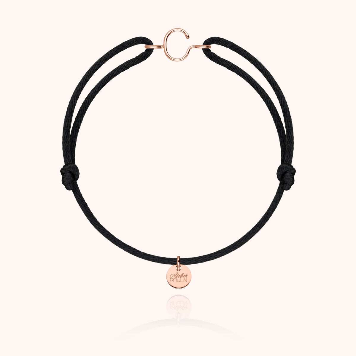 Kordelarmband Capitale Initiale aus 18K Roségold — personalisierbares Armband Atelier Paulin
