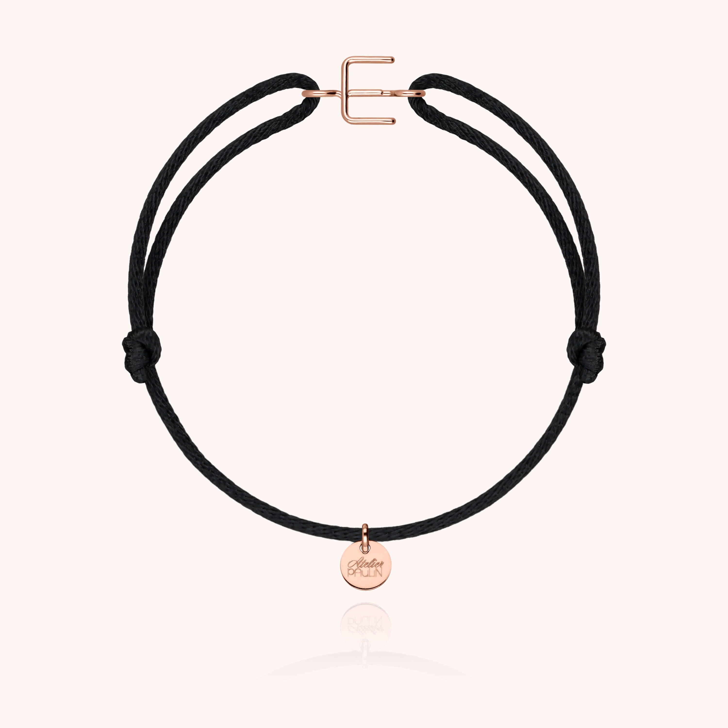 Bracelet Cordon Initiale - or rose 750/1000
