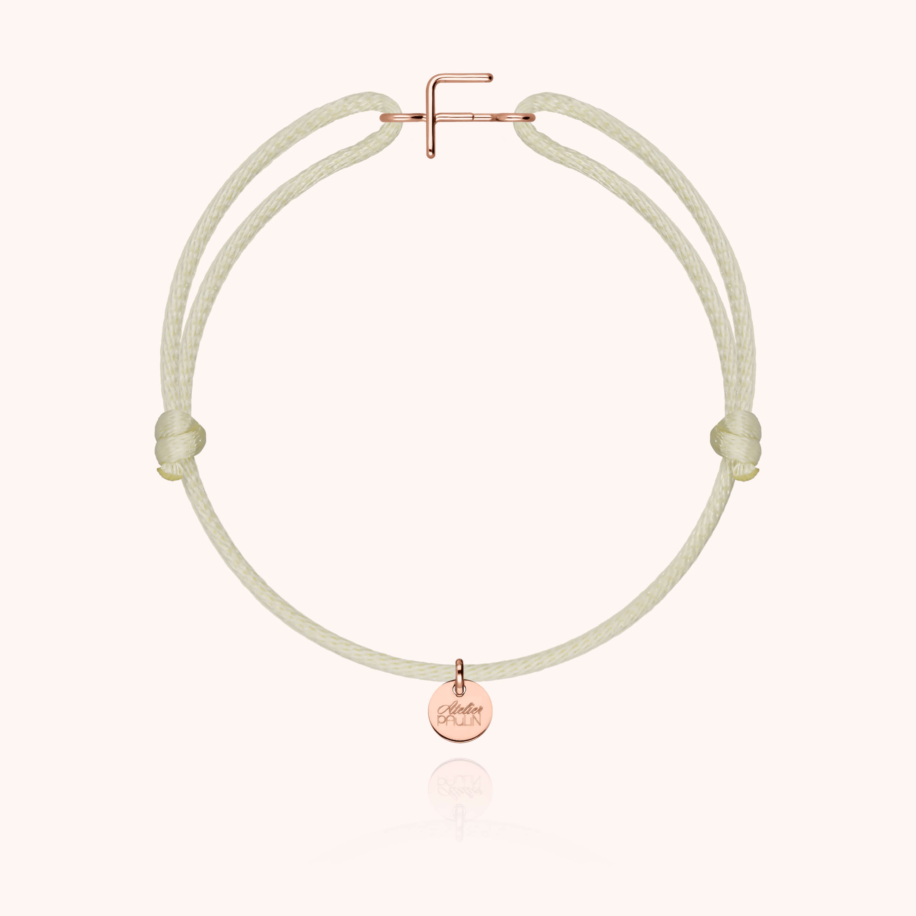 Bracelet Cordon Capitale Initiale en or rose 18K — expédition sécurisée Paris