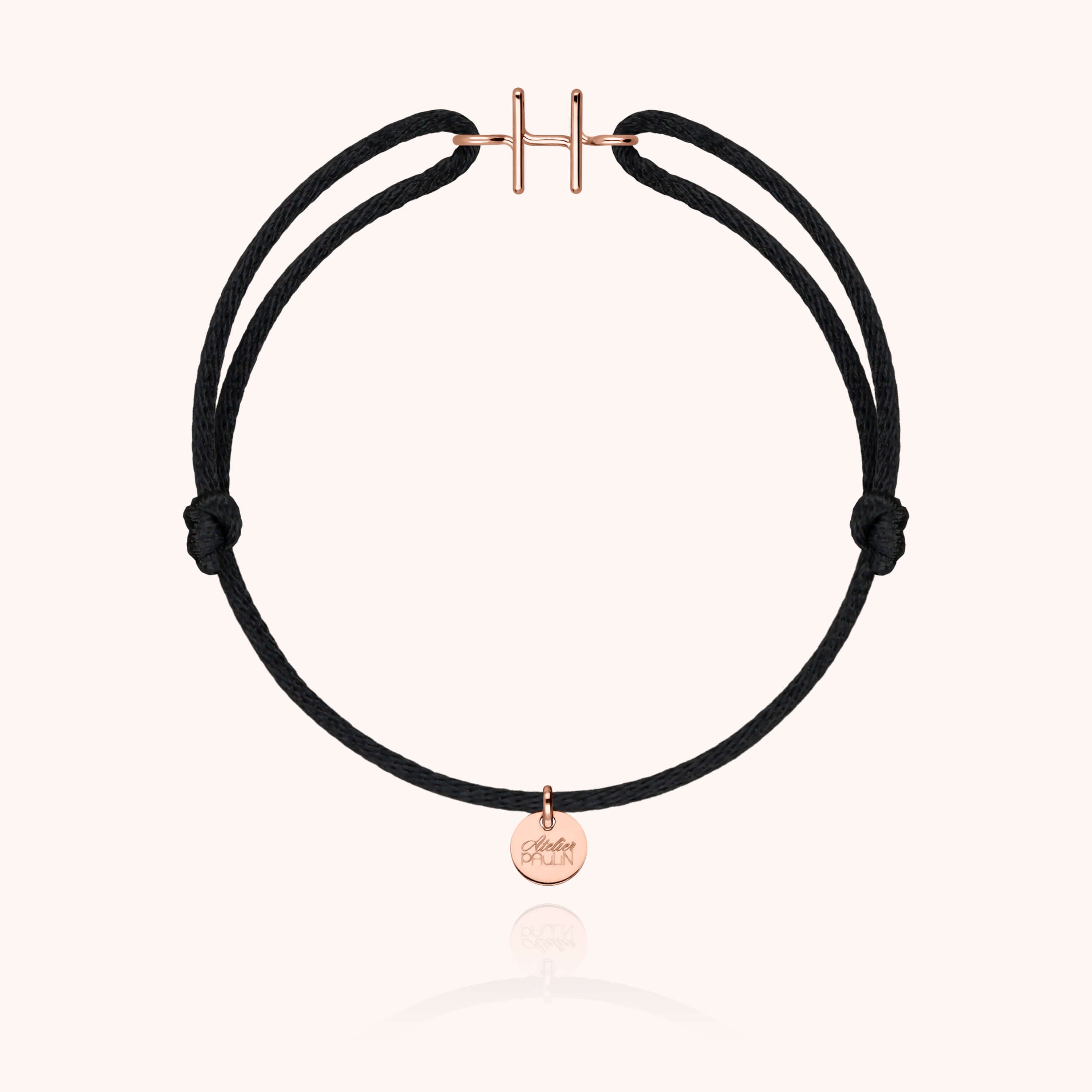 Bracelet Cordon Initiale - or rose 750/1000