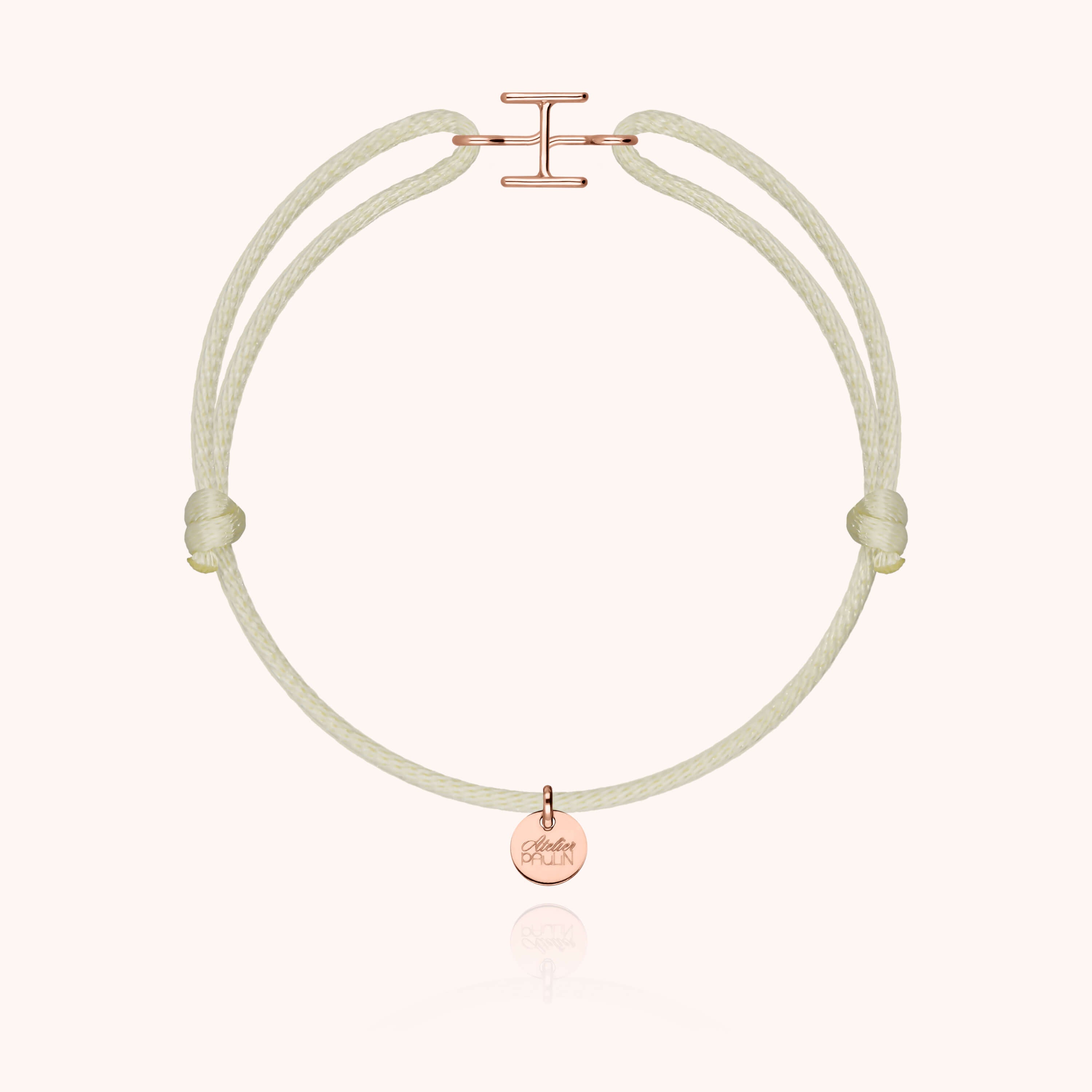 Bracelet Cordon Initiale - or rose 750/1000