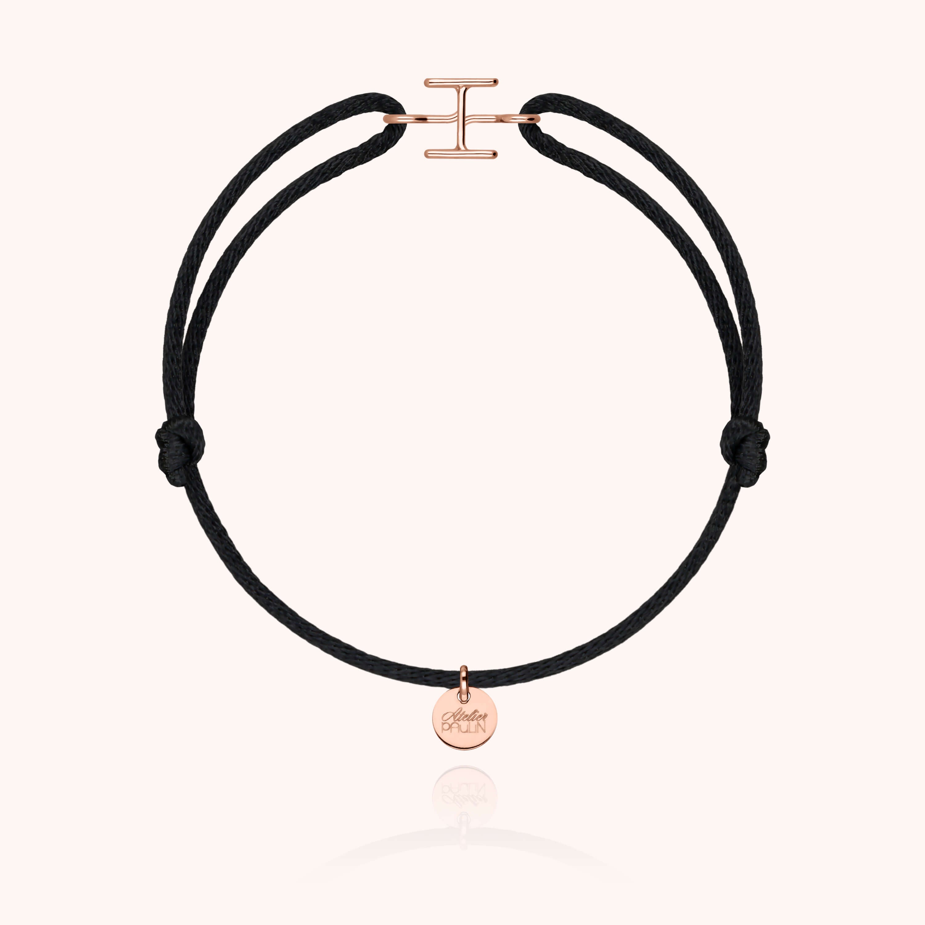 Bracelet Cordon Initiale - or rose 750/1000