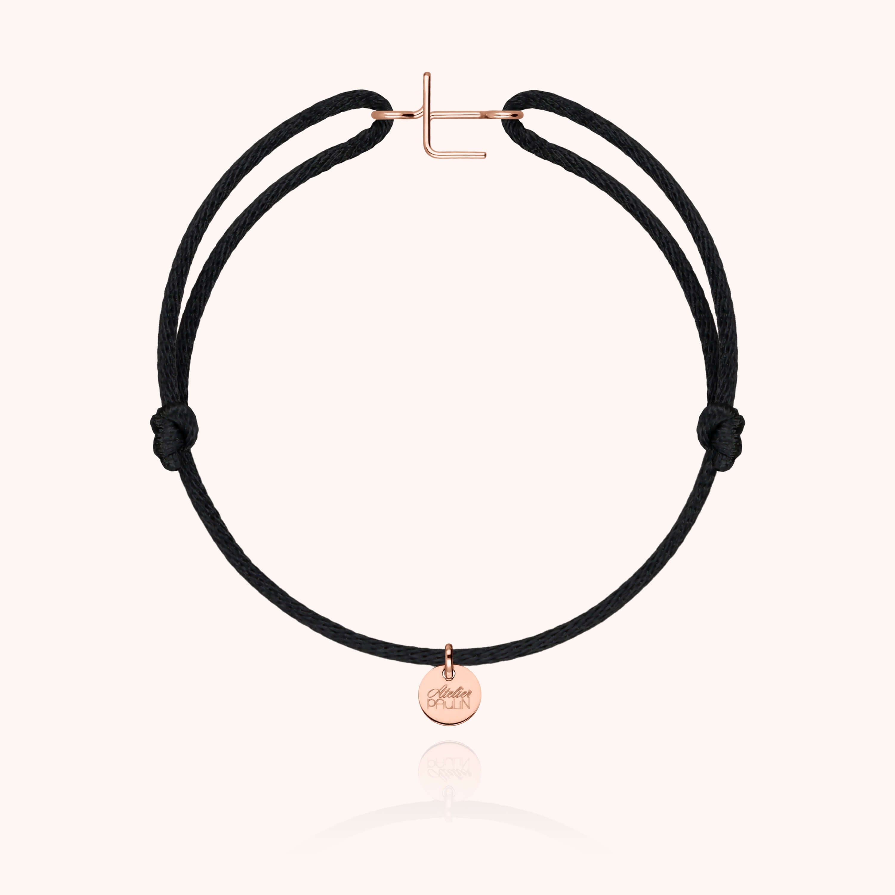 Bracelet Cordon Initiale - or rose 750/1000