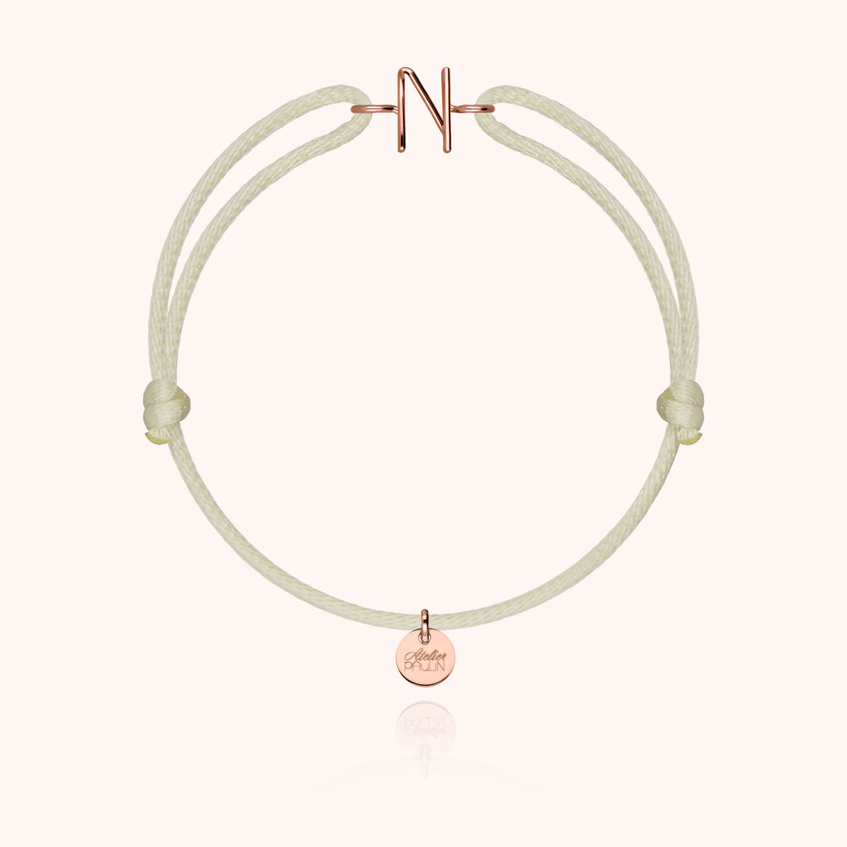 Bracciale Cordino Maiuscola Iniziale - oro rosa 18kt.
