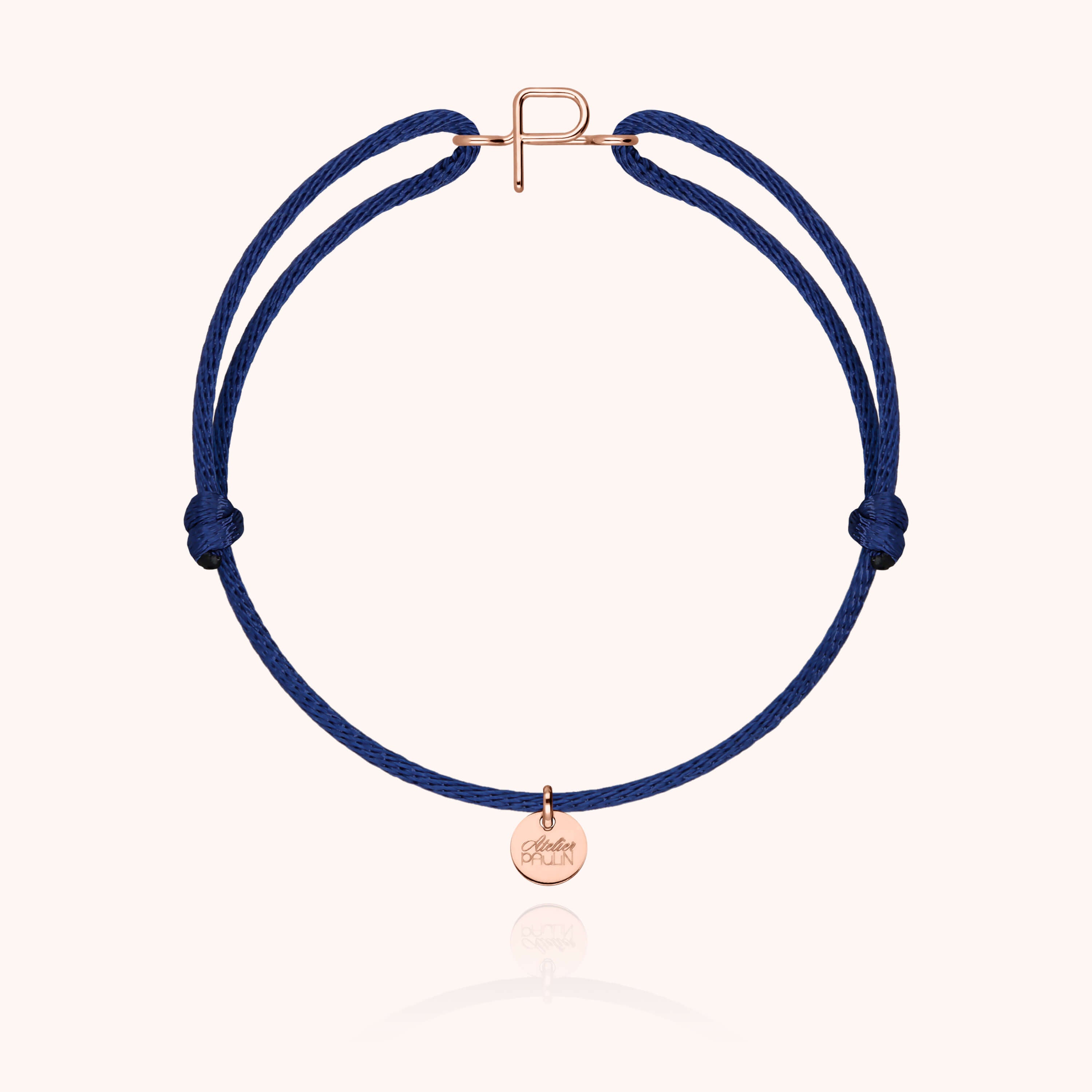 Bracelet Cordon Initiale - or rose 750/1000