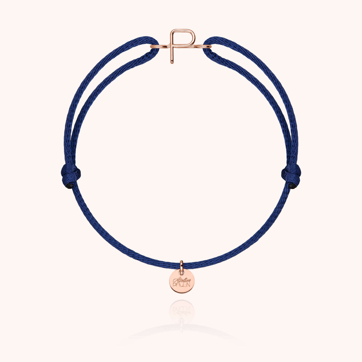 Armband Kordel Capitale Initiale aus Roségold 18K — personalisierbares Armband Atelier Paulin