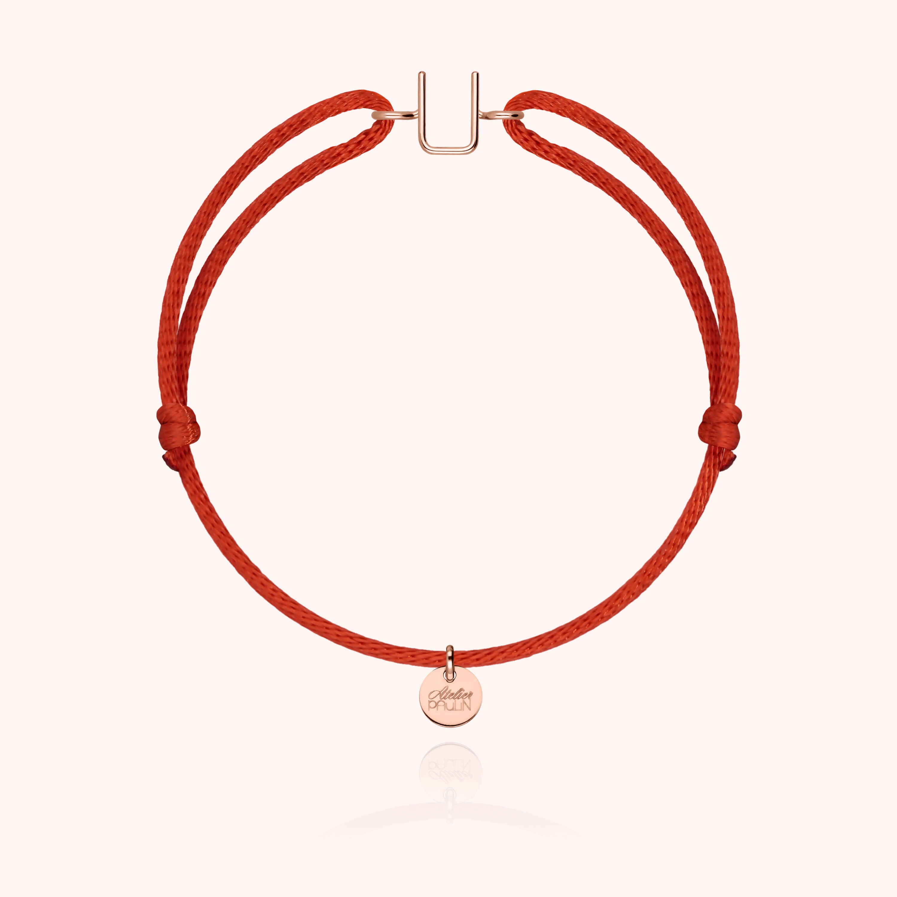 Bracelet Cordon Initiale - or rose 750/1000