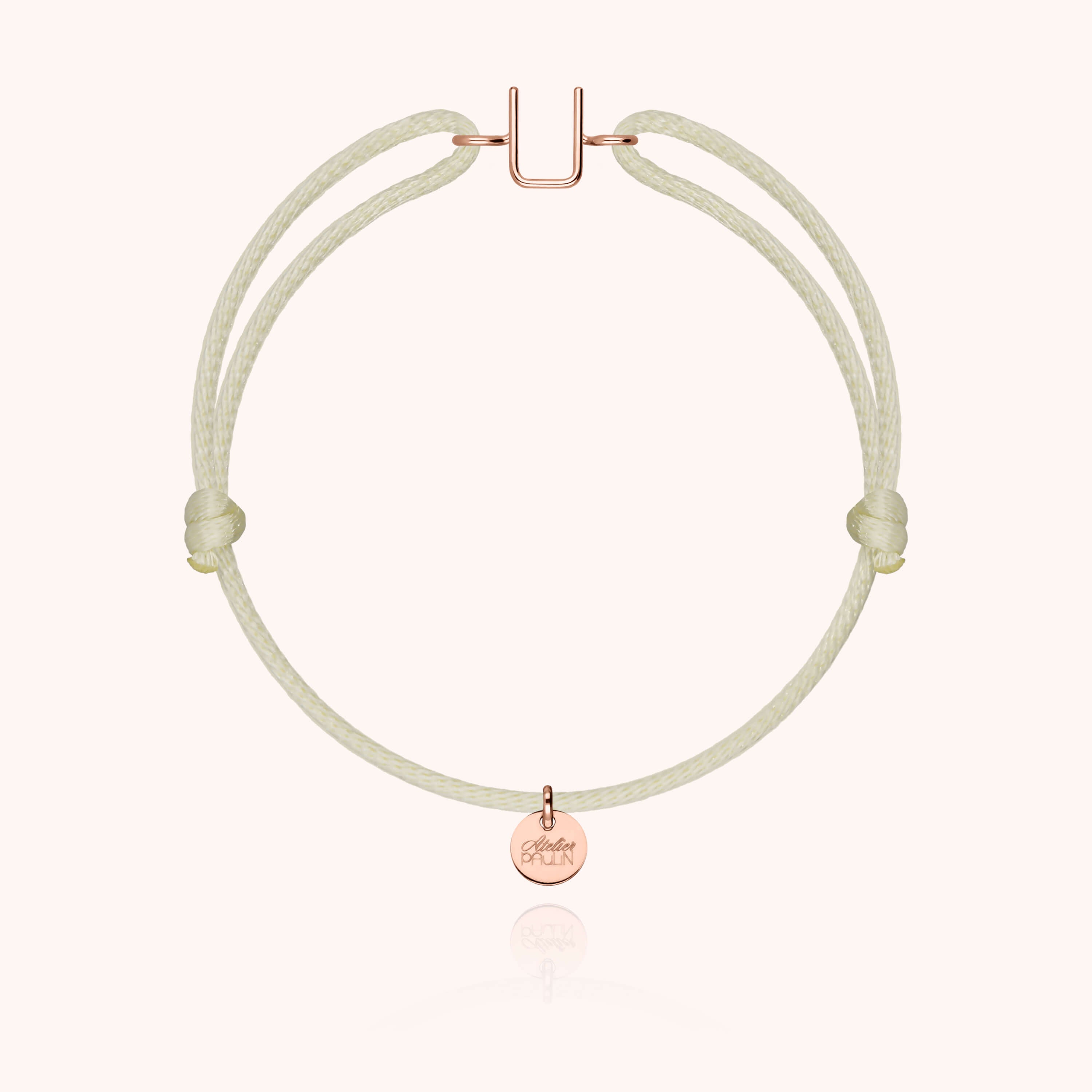Bracelet Cordon Initiale - or rose 750/1000