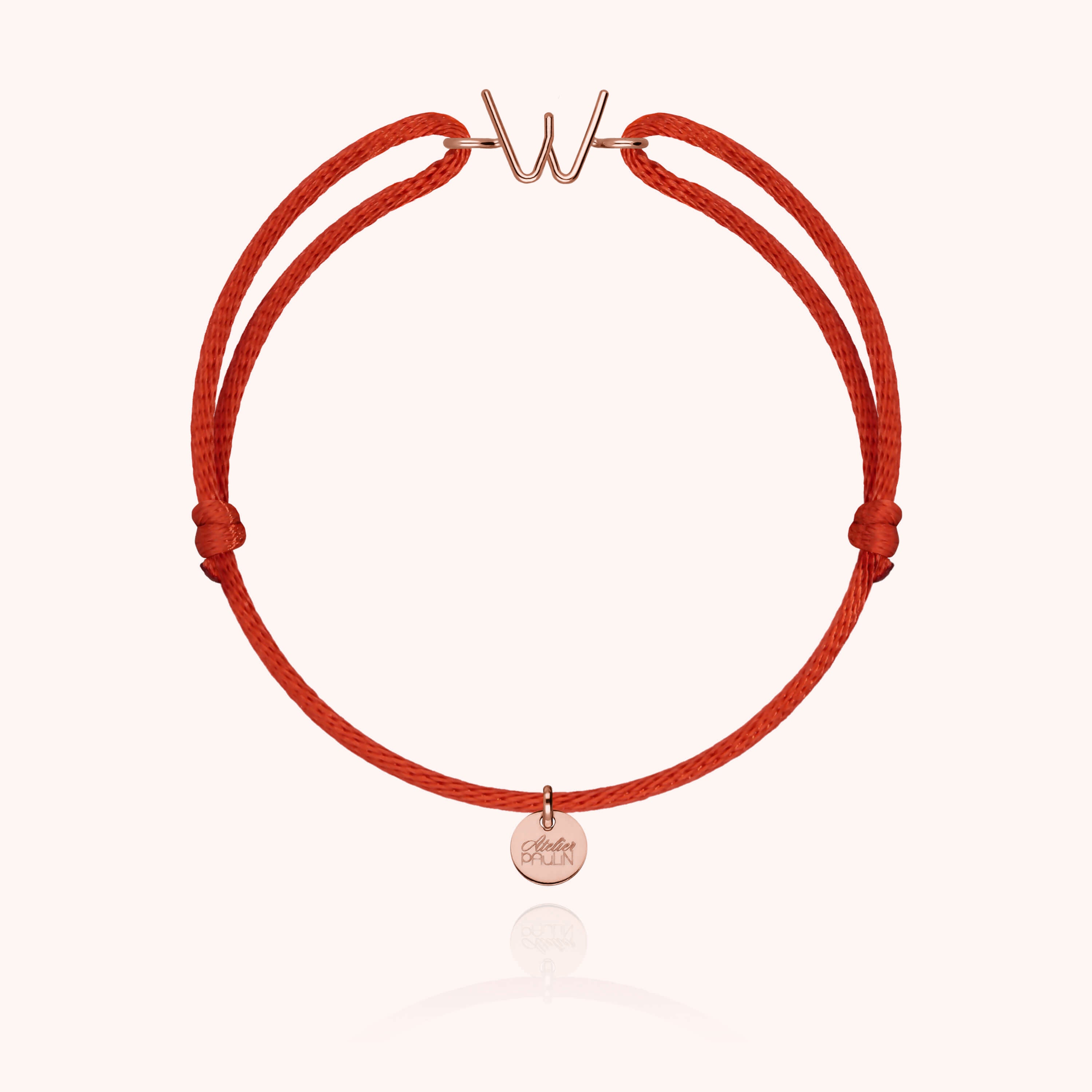 Bracelet Cordon Initiale - or rose 750/1000
