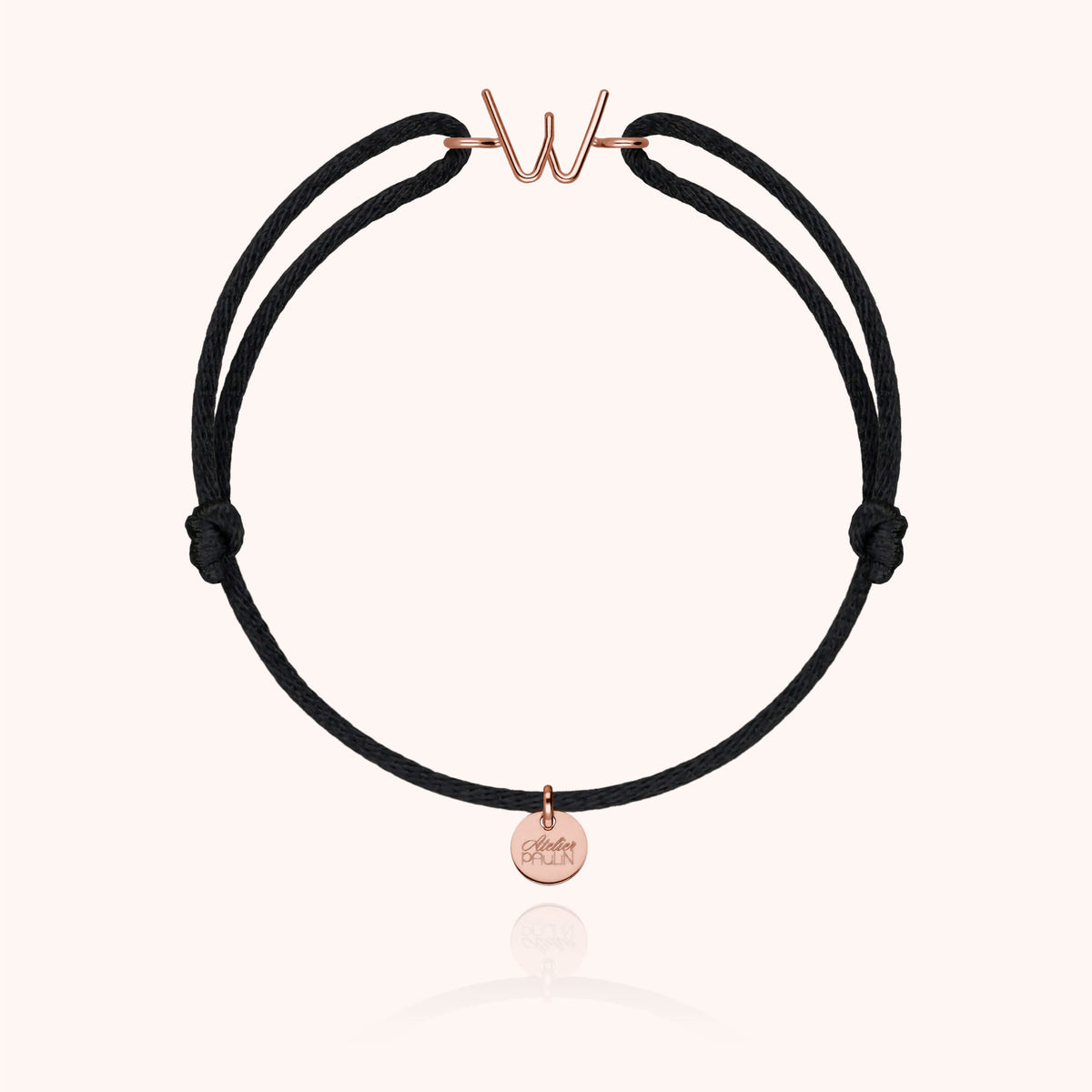 Bracelet Cordon Capitale Initiale - or rose 750/1000
