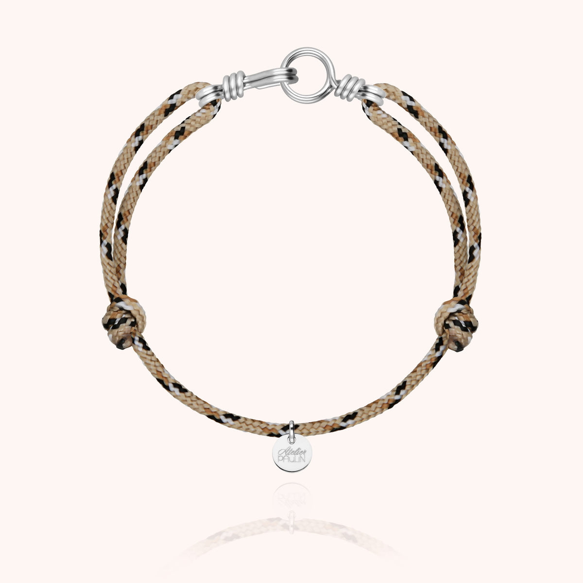 Bracciale Cordino Knot Attache moi in filo d'argento sterling 925 nella sua scatola regalo Atelier Paulin