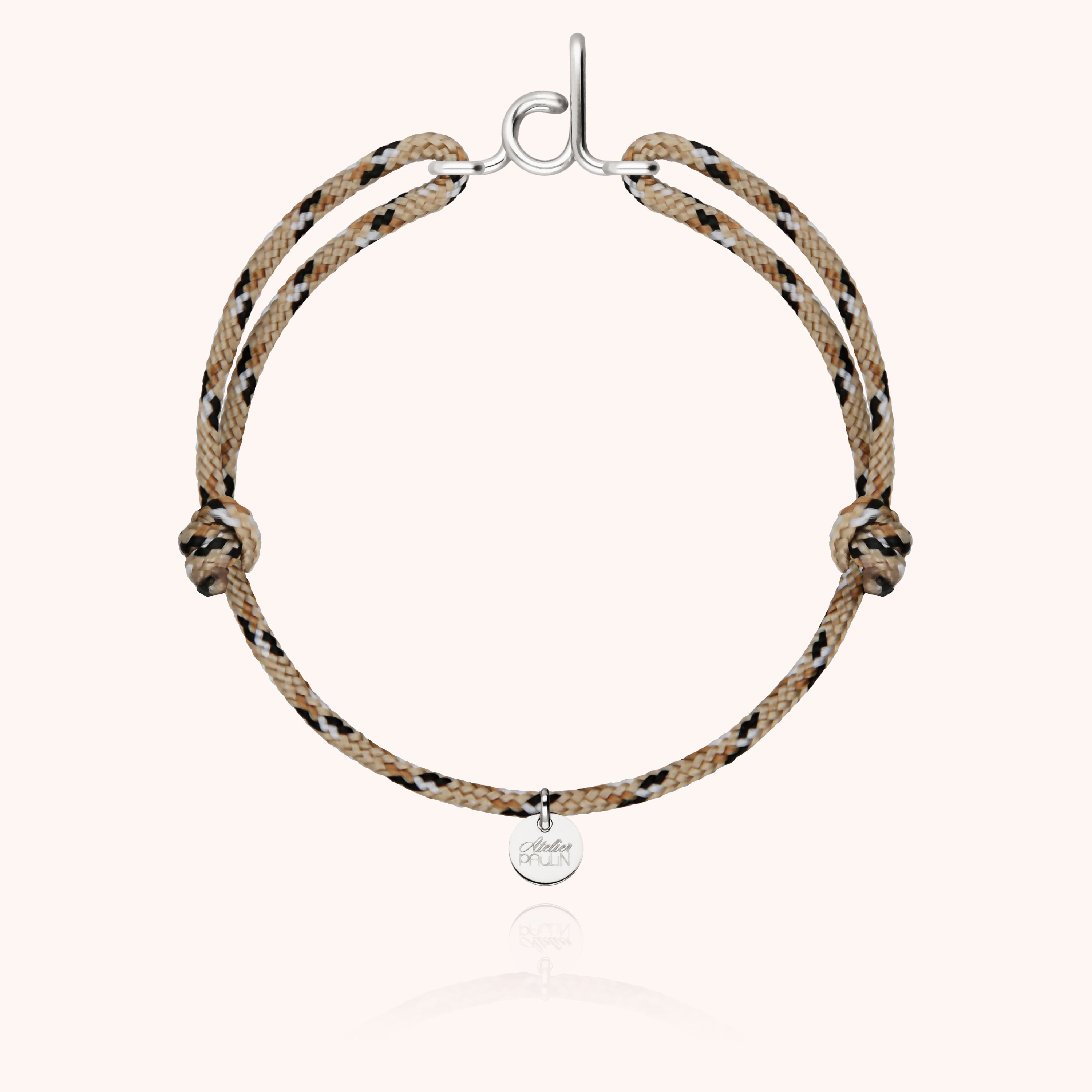 Bracelet cordon Knot ajustable avec pampille argent sterling