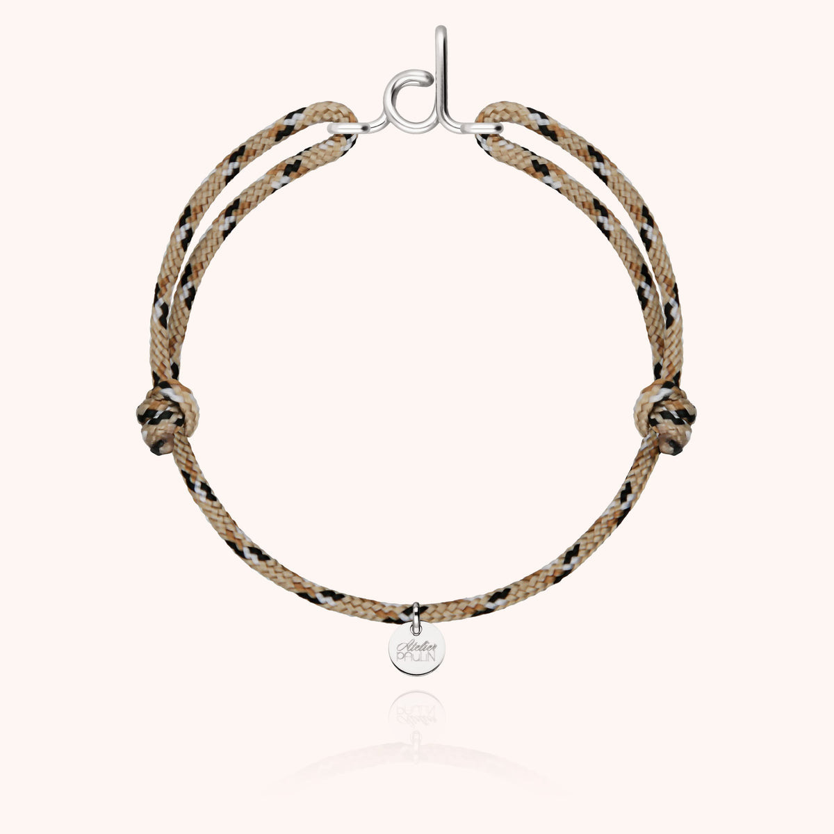 Bracelet cordon Knot ajustable avec pampille argent sterling