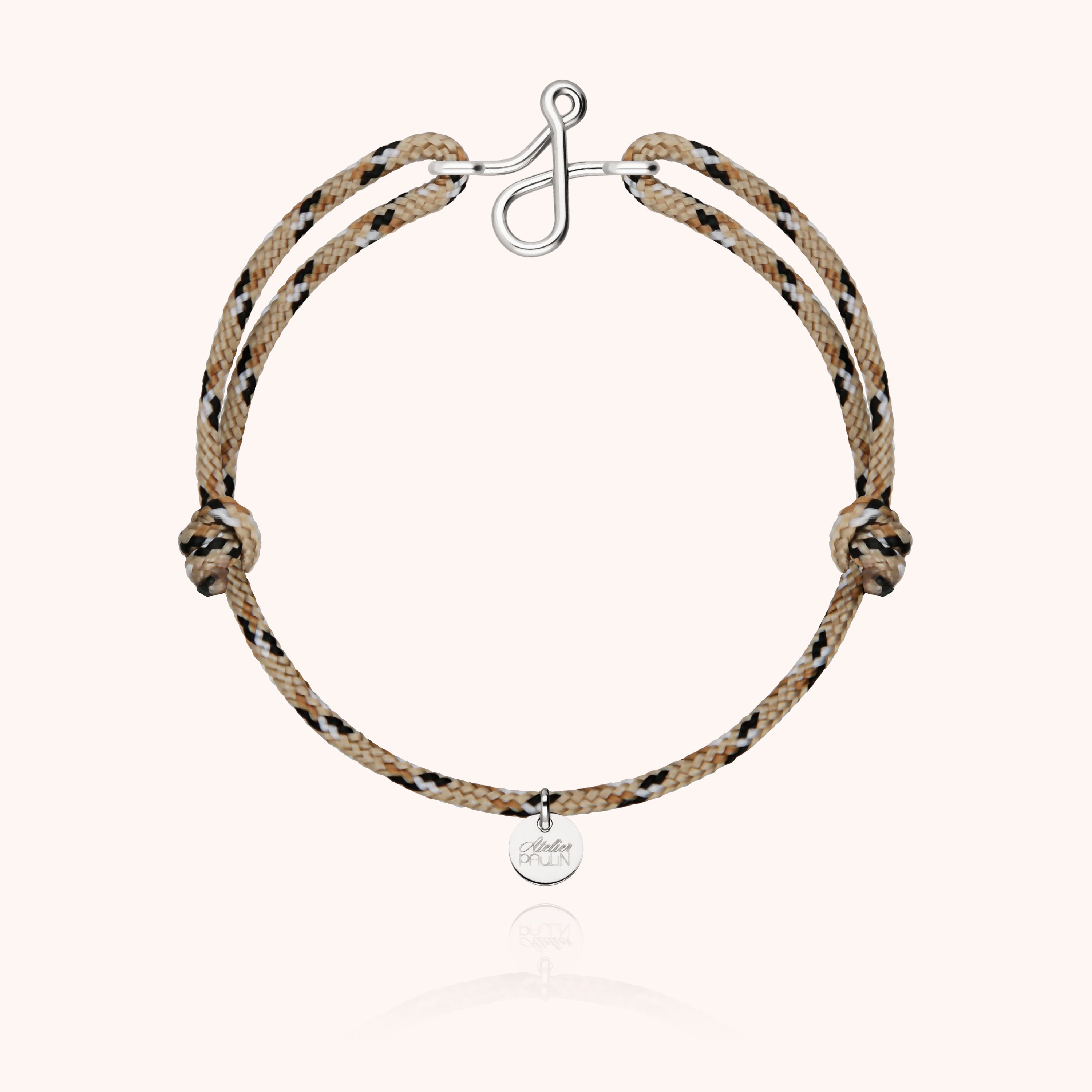 Bracelet Cordon Knot Initiale Homme - argent