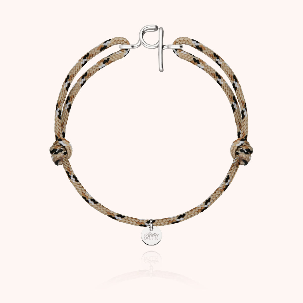 Cordon Knot technique avec pampille argent hypoallergénique