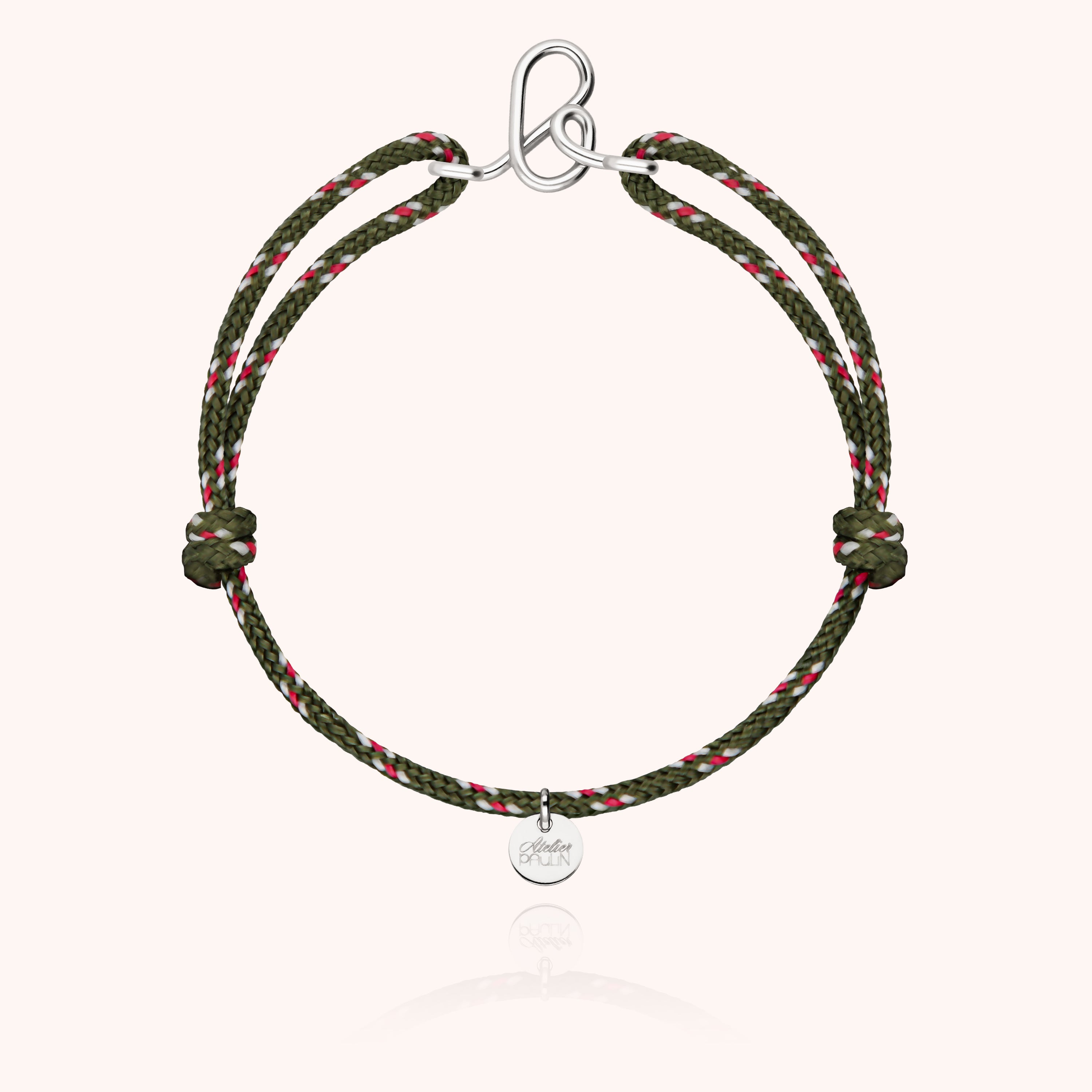 Bracelet Cordon Knot Initiale Homme - argent