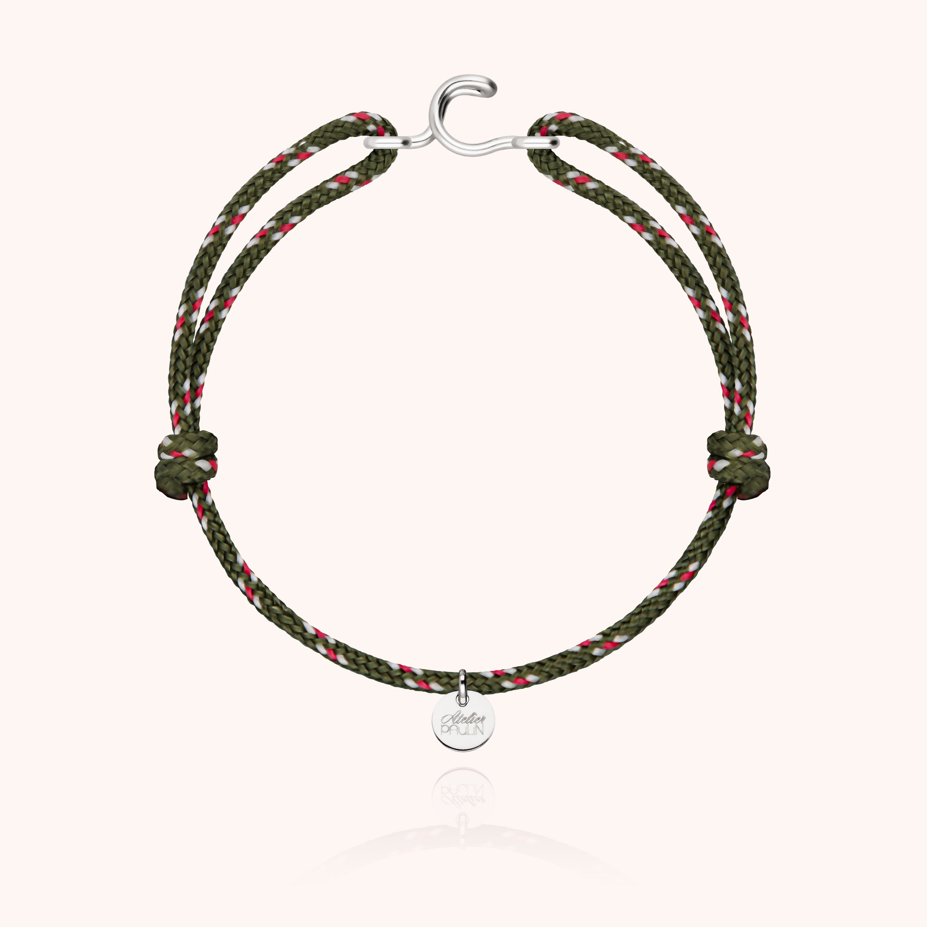 Bracelet Cordon Knot Initiale Homme - argent