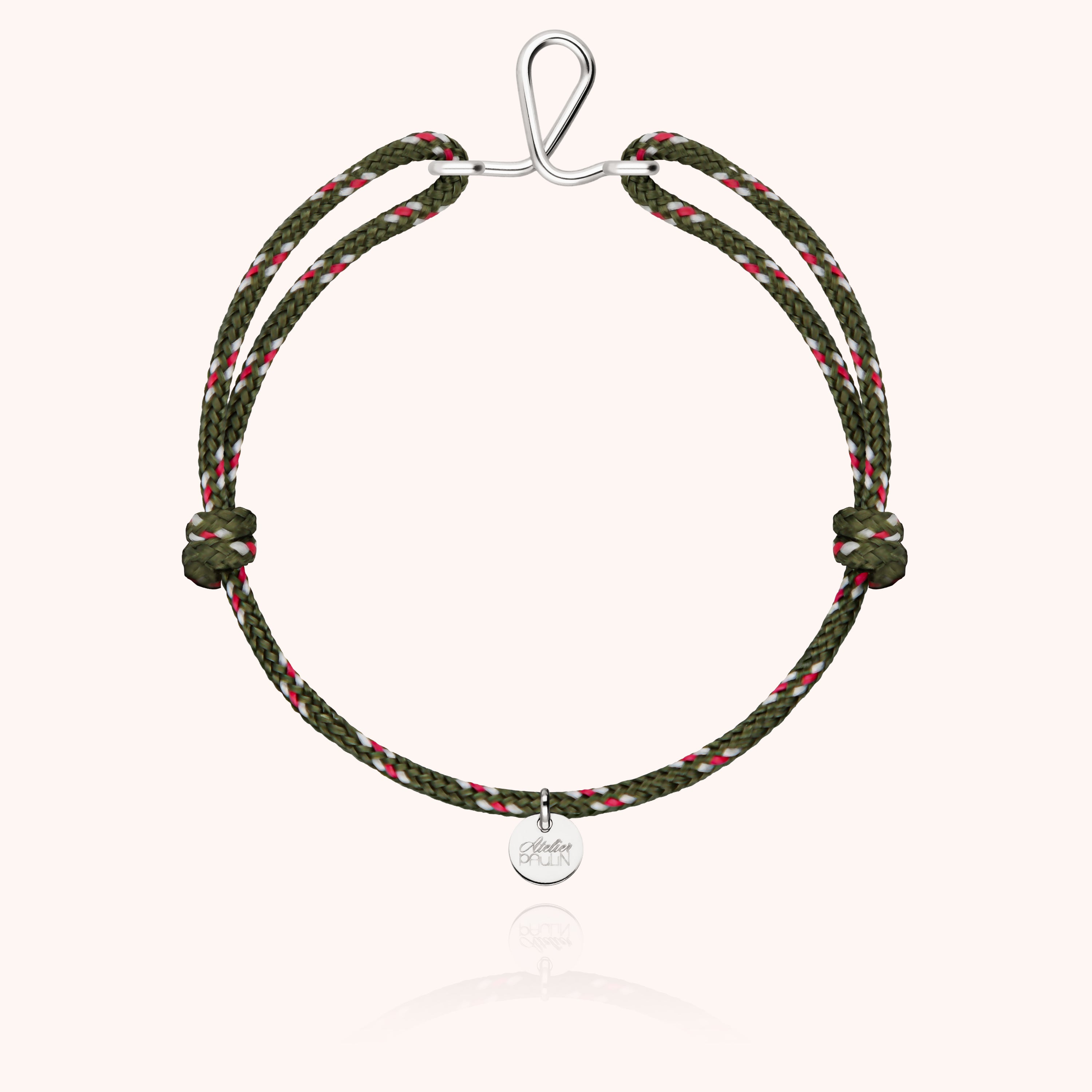 Bracelet Cordon Knot Initiale Homme - argent