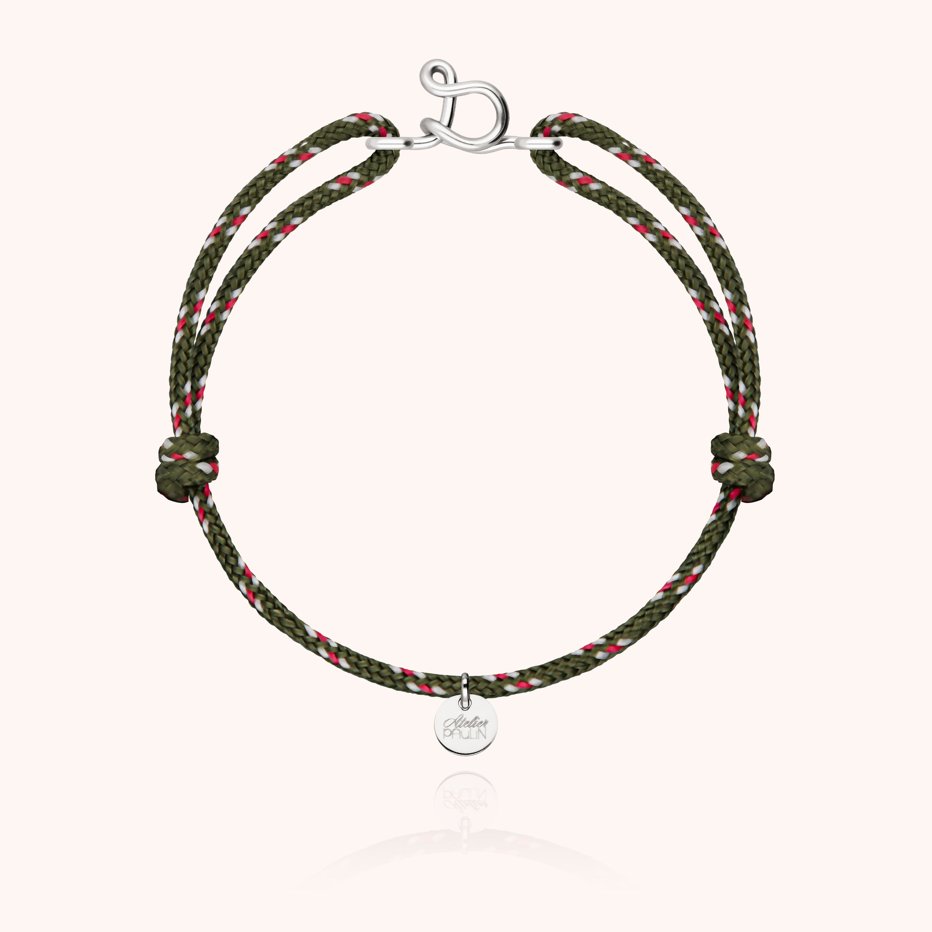 Bracelet Cordon Knot Initiale Homme - argent