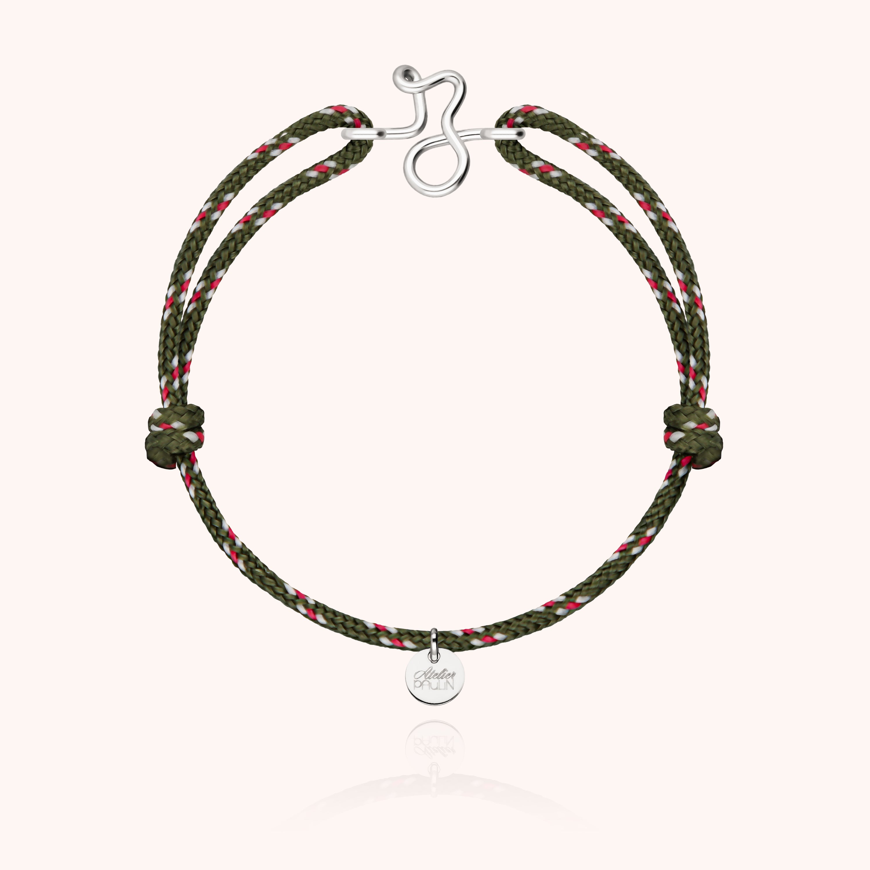 Bracelet Cordon Knot Initiale Homme - argent