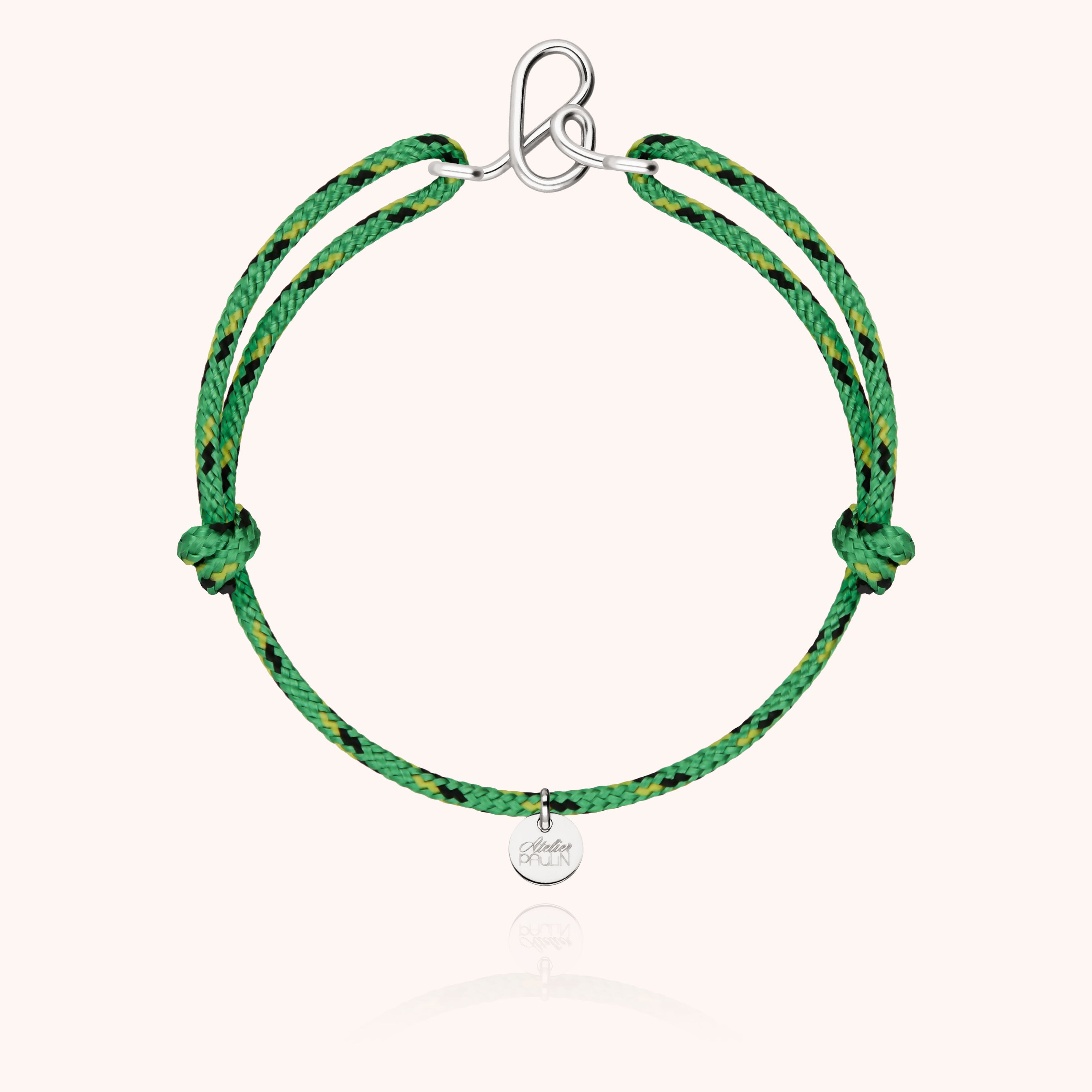 Bracelet Cordon Knot Initiale Homme - argent