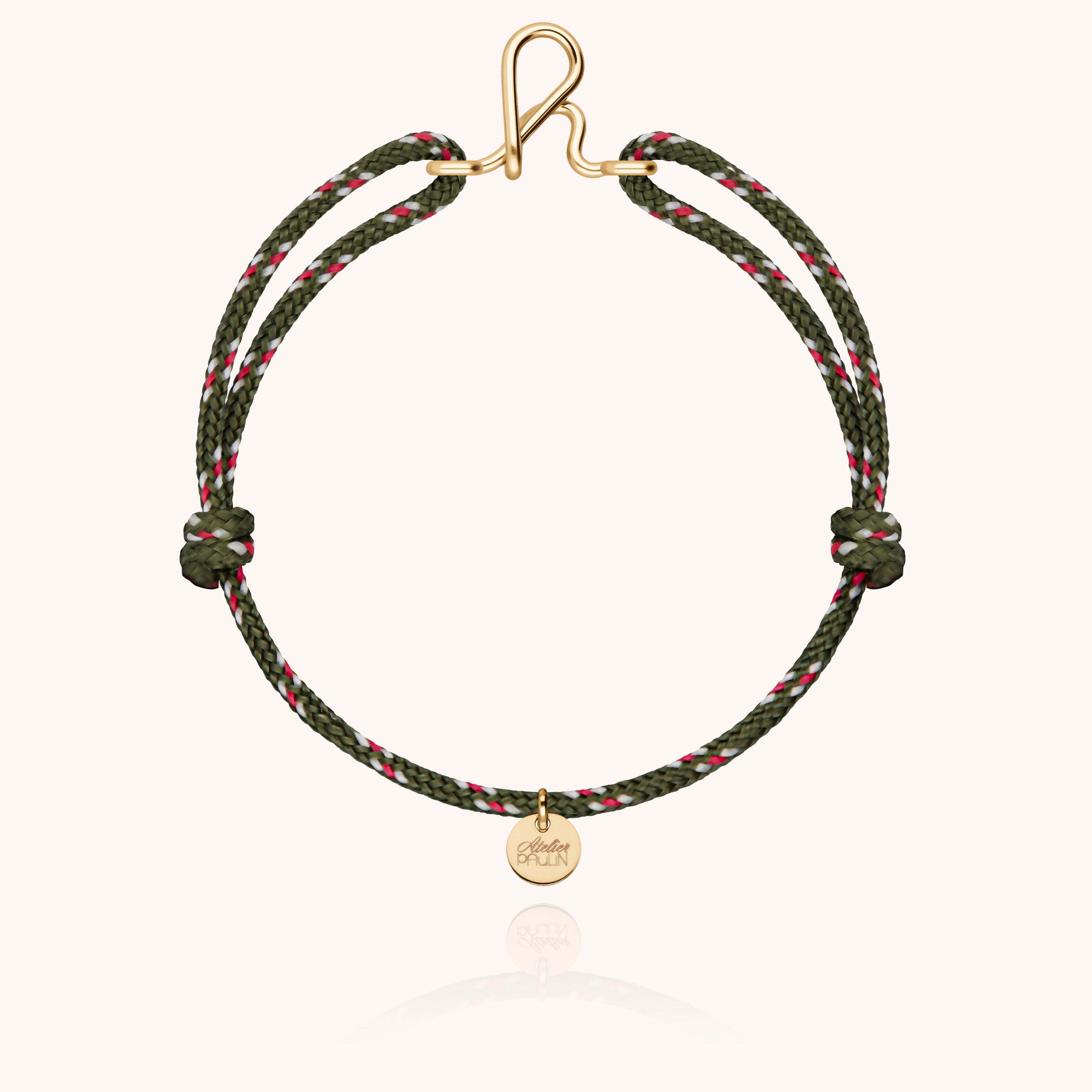 Bracelet Cordon Knot Initiale Homme - or jaune laminé