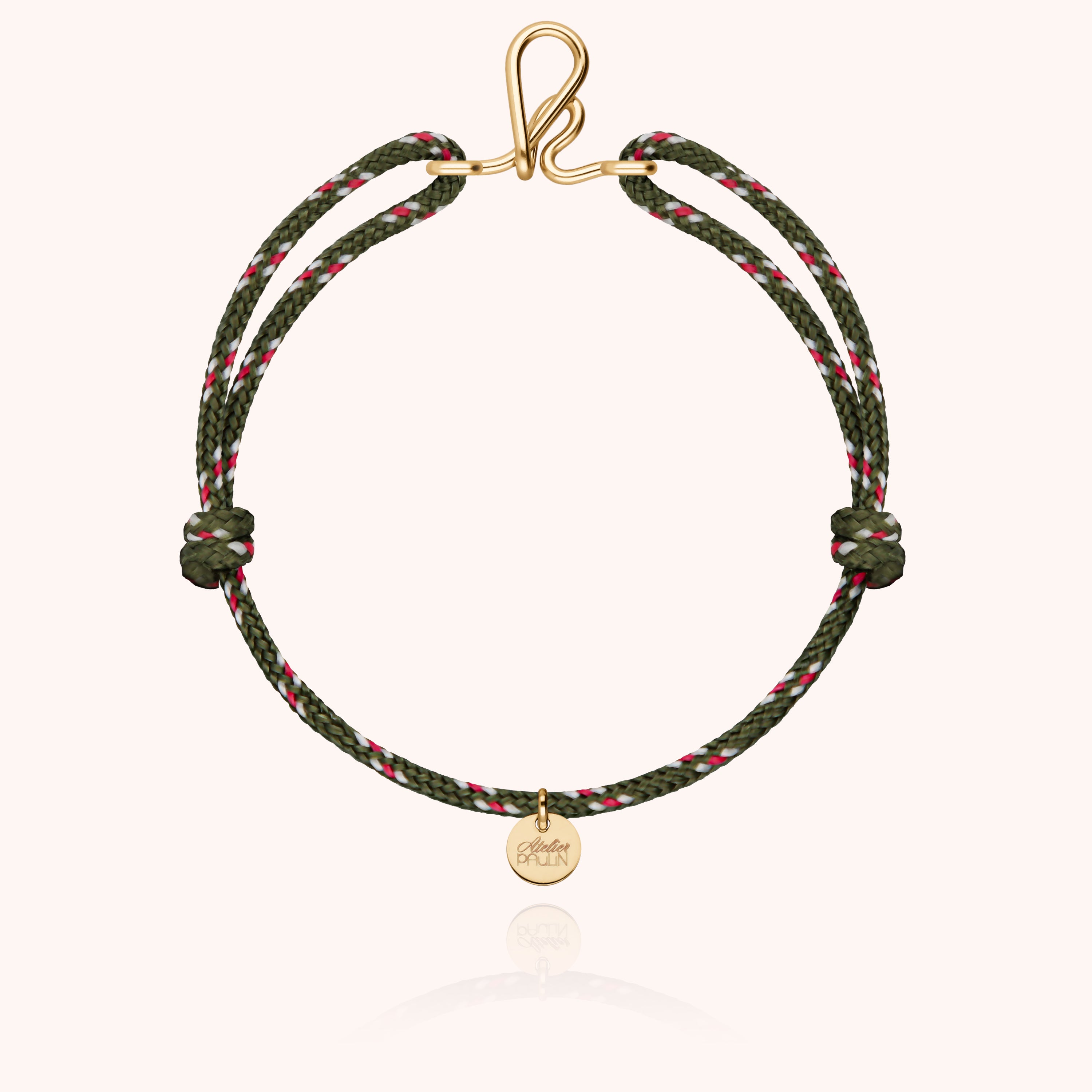 Bracelet Cordon Knot Initiale Homme - or jaune laminé