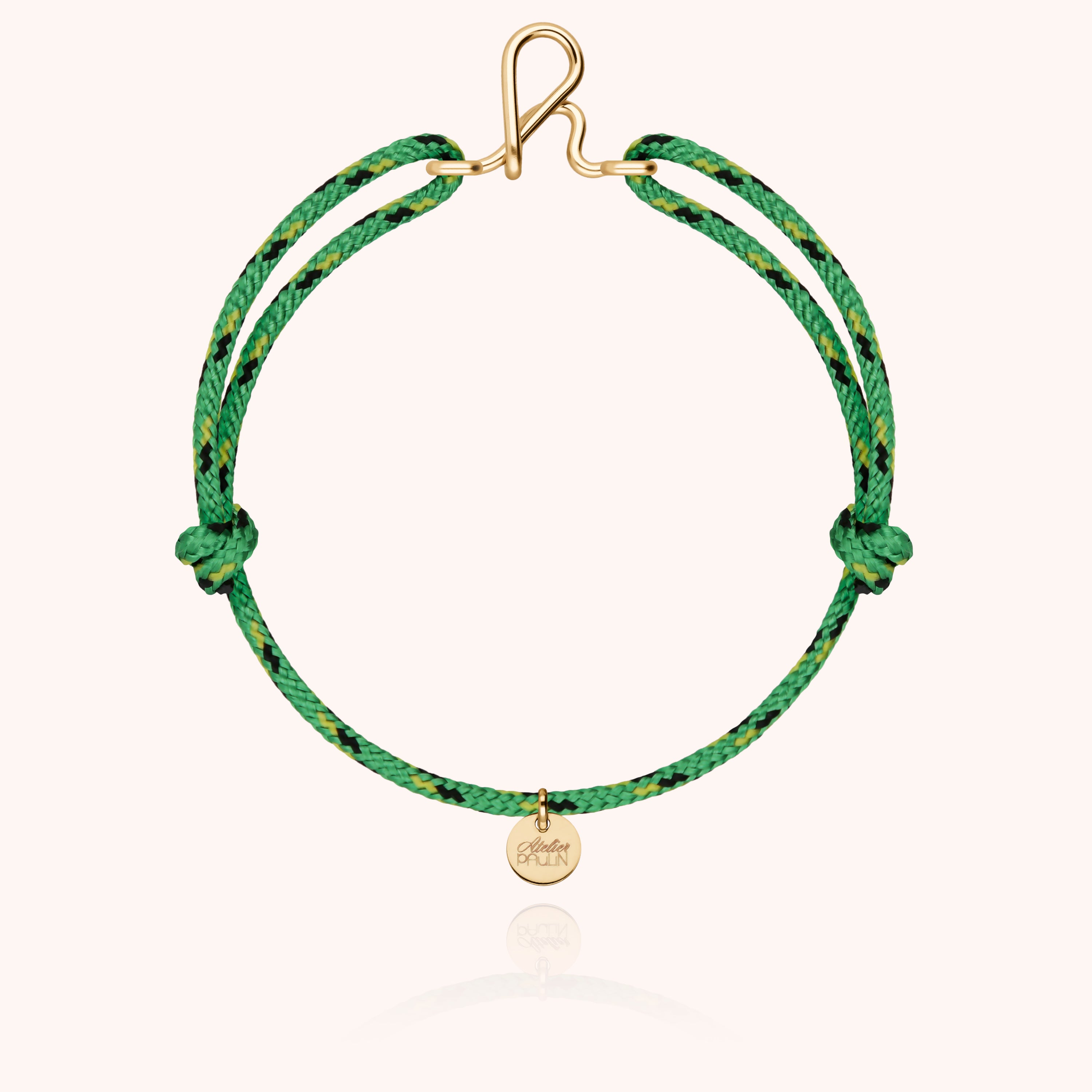 Bracelet Cordon Knot Initiale Homme - or jaune laminé