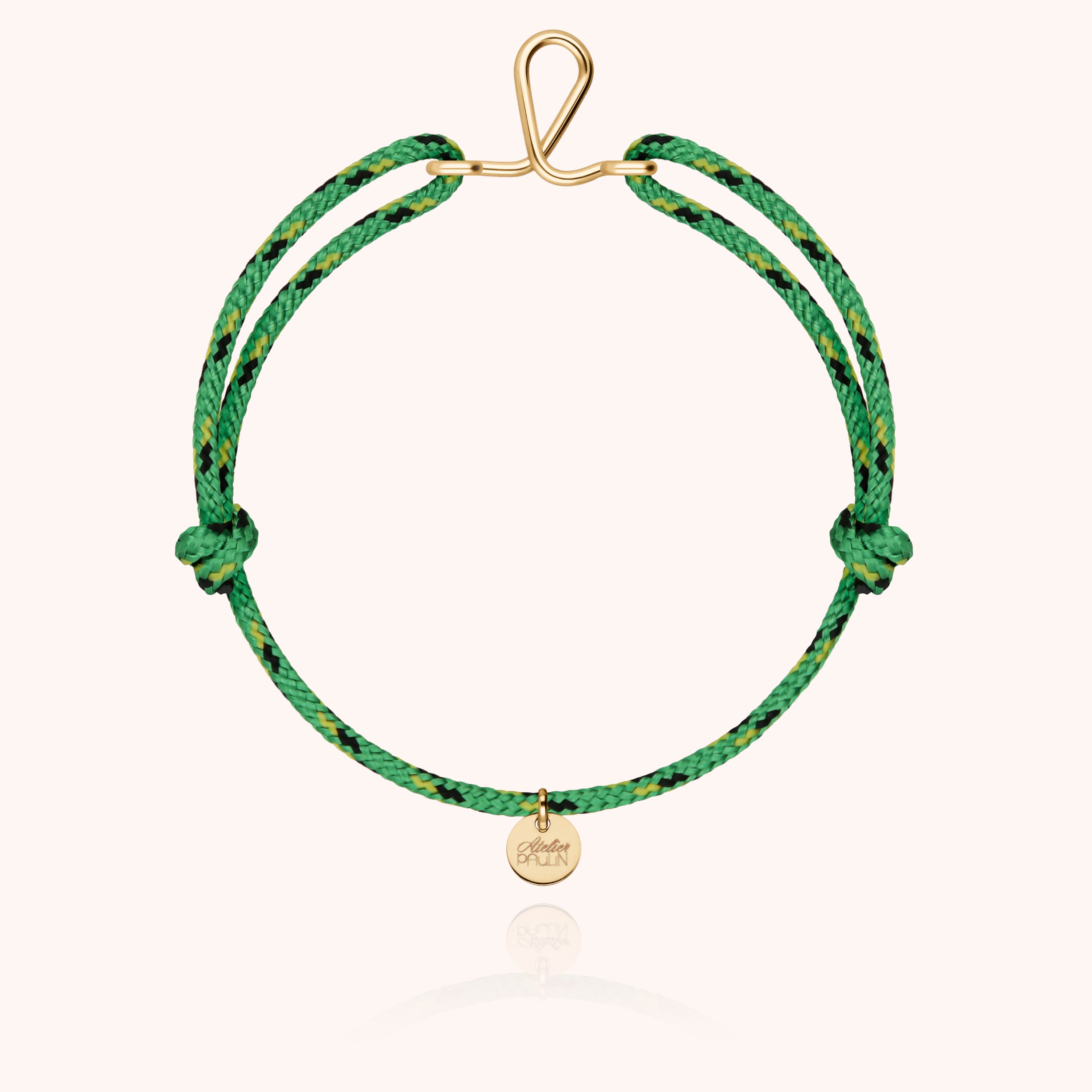 Bracelet Cordon Knot Initiale Homme - or jaune laminé