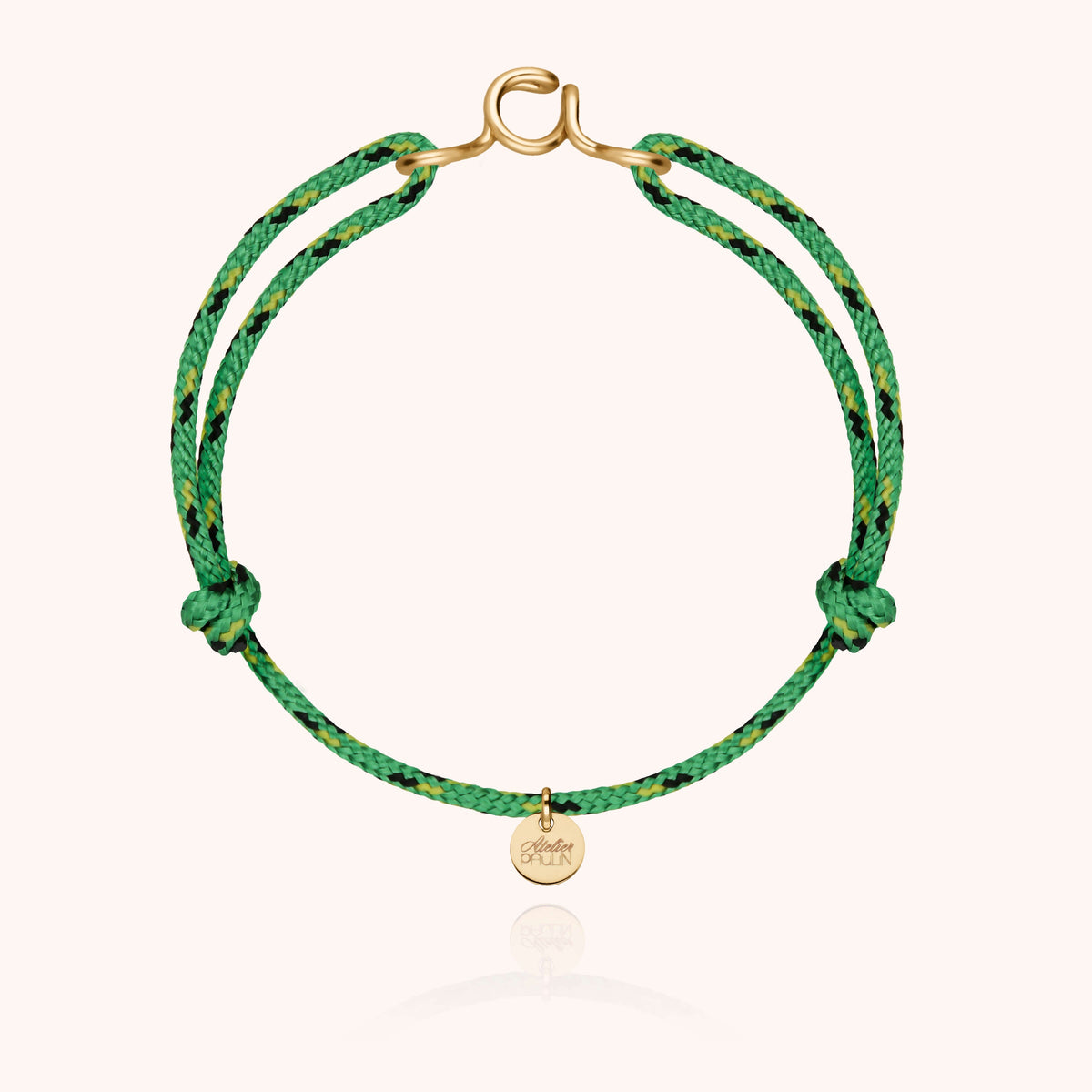 Bracciale Cordino Knot Iniziale Uomo in filo d'oro giallo laminato 14k