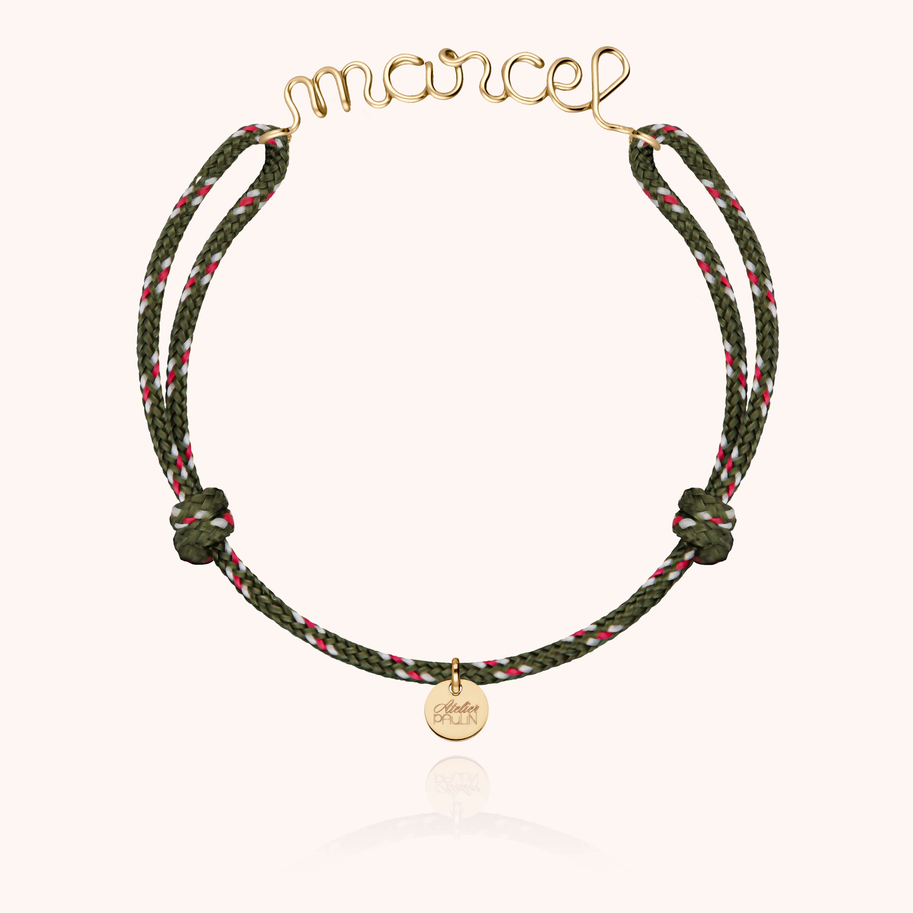 Bracelet Cordon Knot Personnalisé Homme — finition artisanale du bijou, or jaune 18K